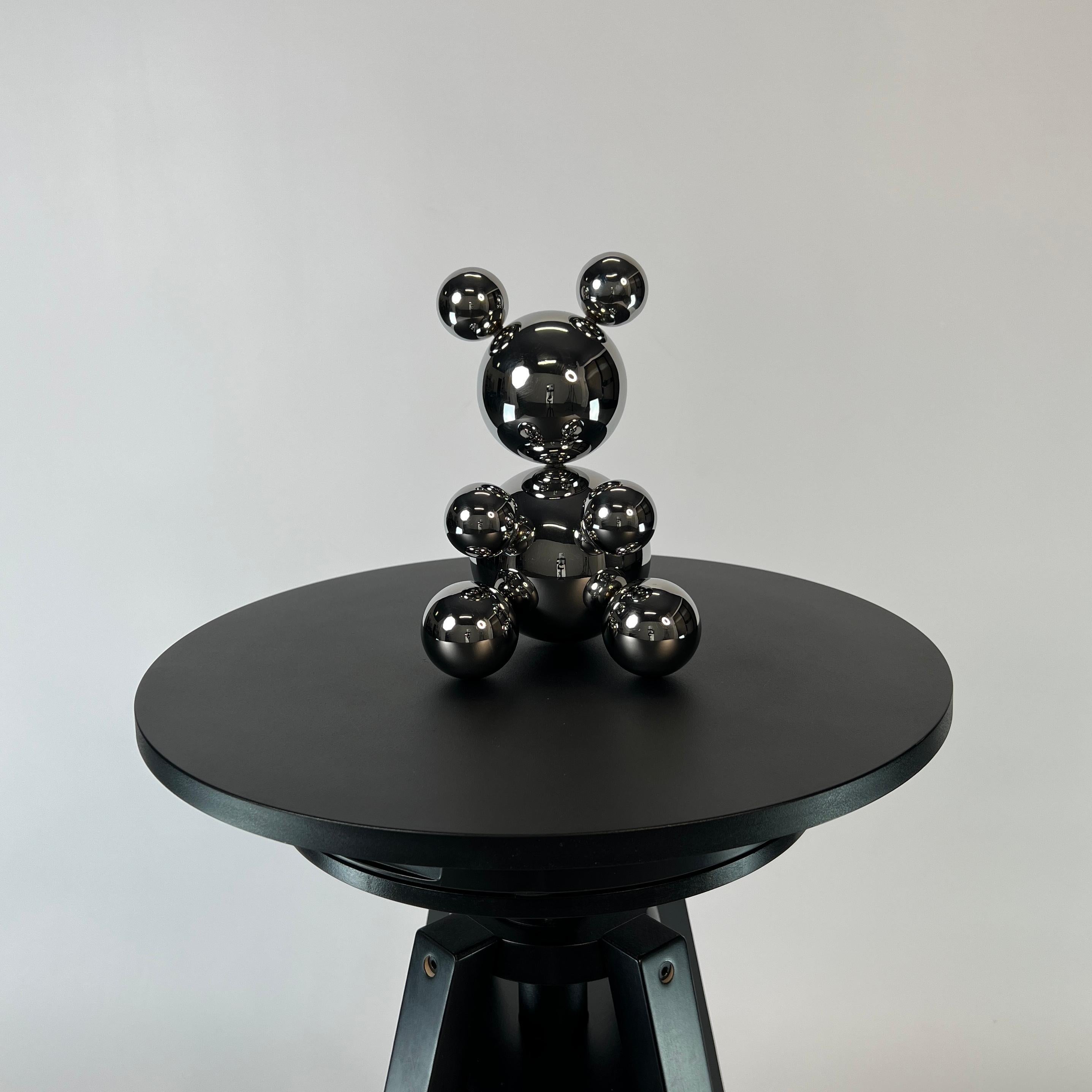 Abstract Sculpture IRENA TONE - Petit ours en acier inoxydable "Kerry 