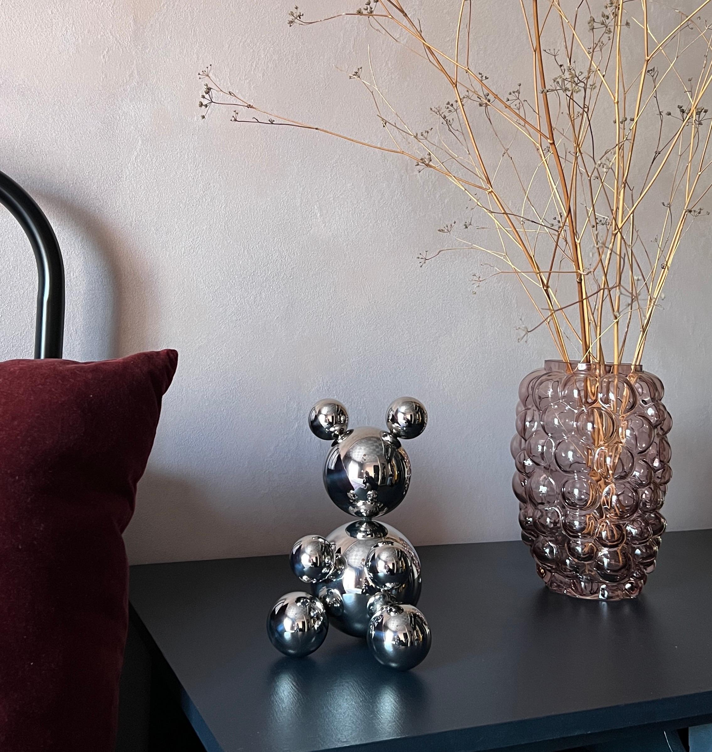 Small Stainless Steel Bear 'Kerry' Sculpture Minimalistic Animal - Black Figurative Sculpture by IRENA TONE