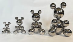 Stainless Steel Bear Family of 4 Sculpture Minimalistic Animal