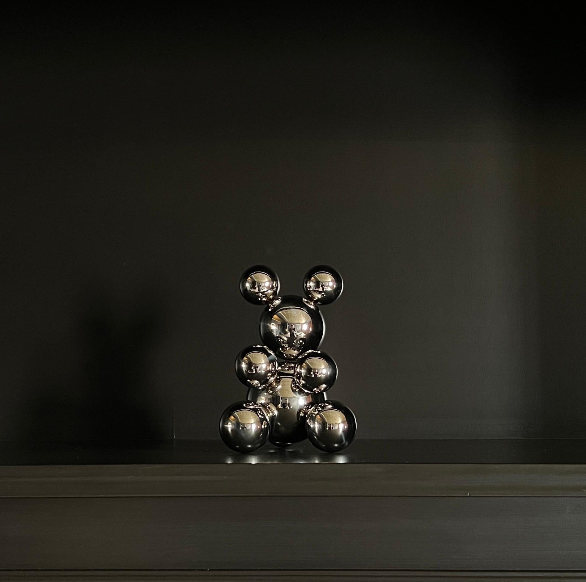 Tiny Stainless Steel Bear 'Anna' Sculpture Minimalistic Animal 2