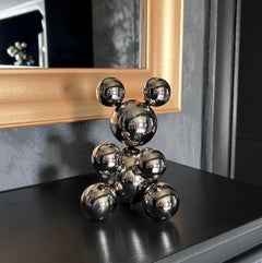 Tiny Stainless Steel Bear 'Zoe' Sculpture Minimalistic Animal