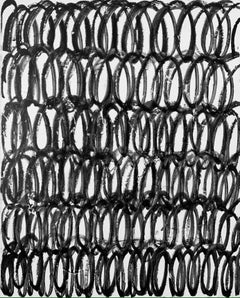 Spirals, Black and White Abstract Pattern Painting