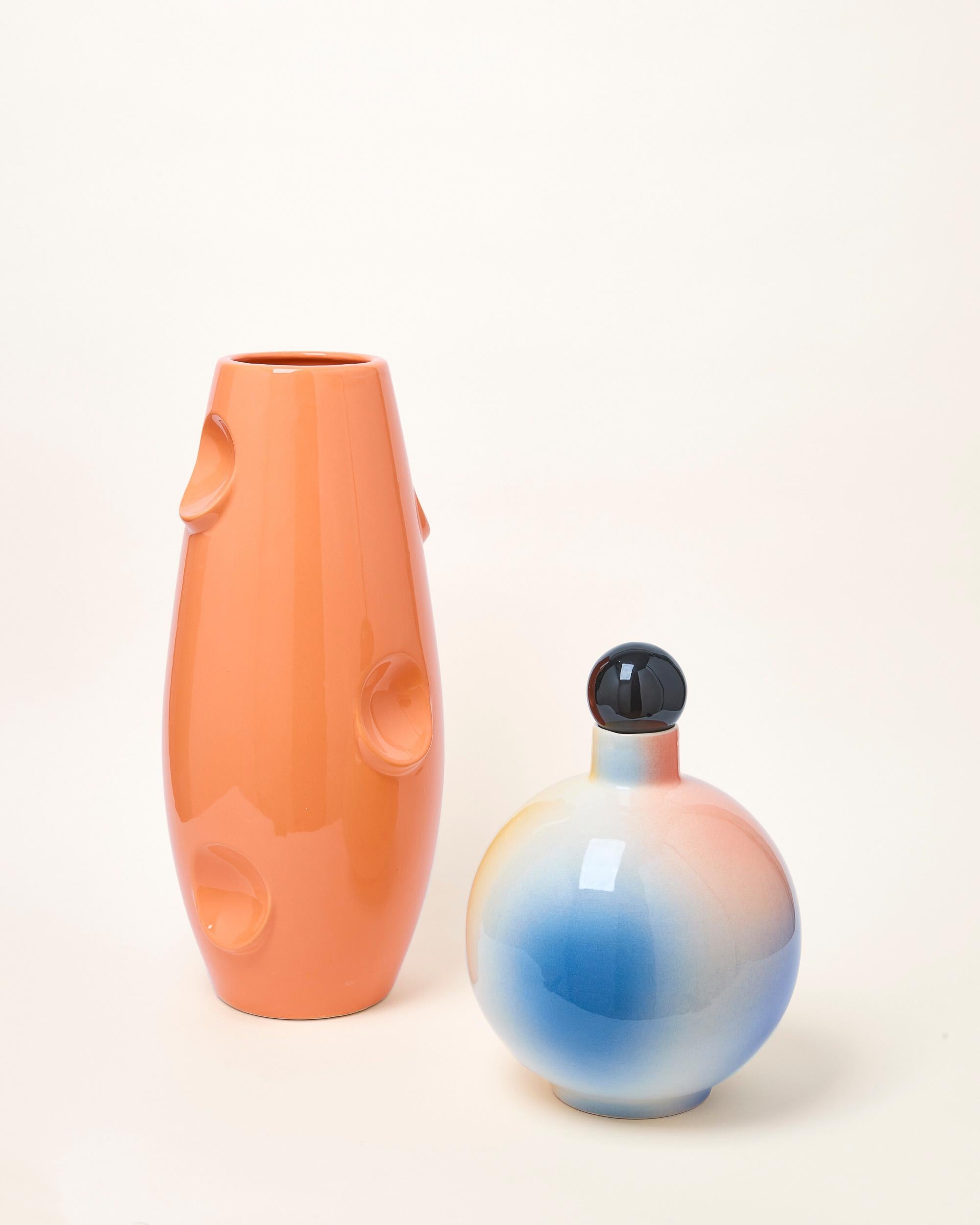Irena-Vase aus Denim in Blau von Malwina Konopacka (Moderne) im Angebot