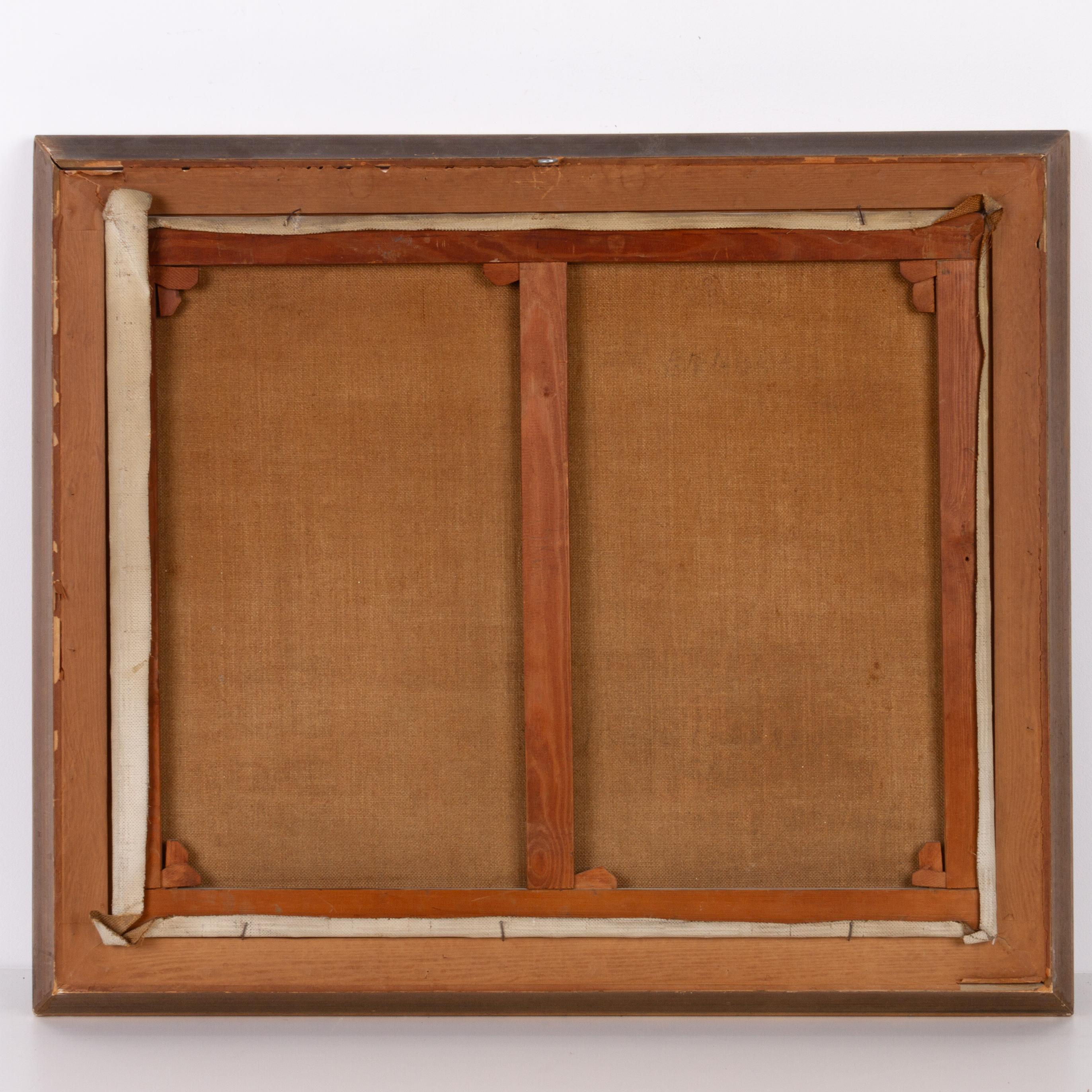 Irene Barsin (1917-2004) Belgisches Dorf, Ölgemälde, signiert (Leinwand)