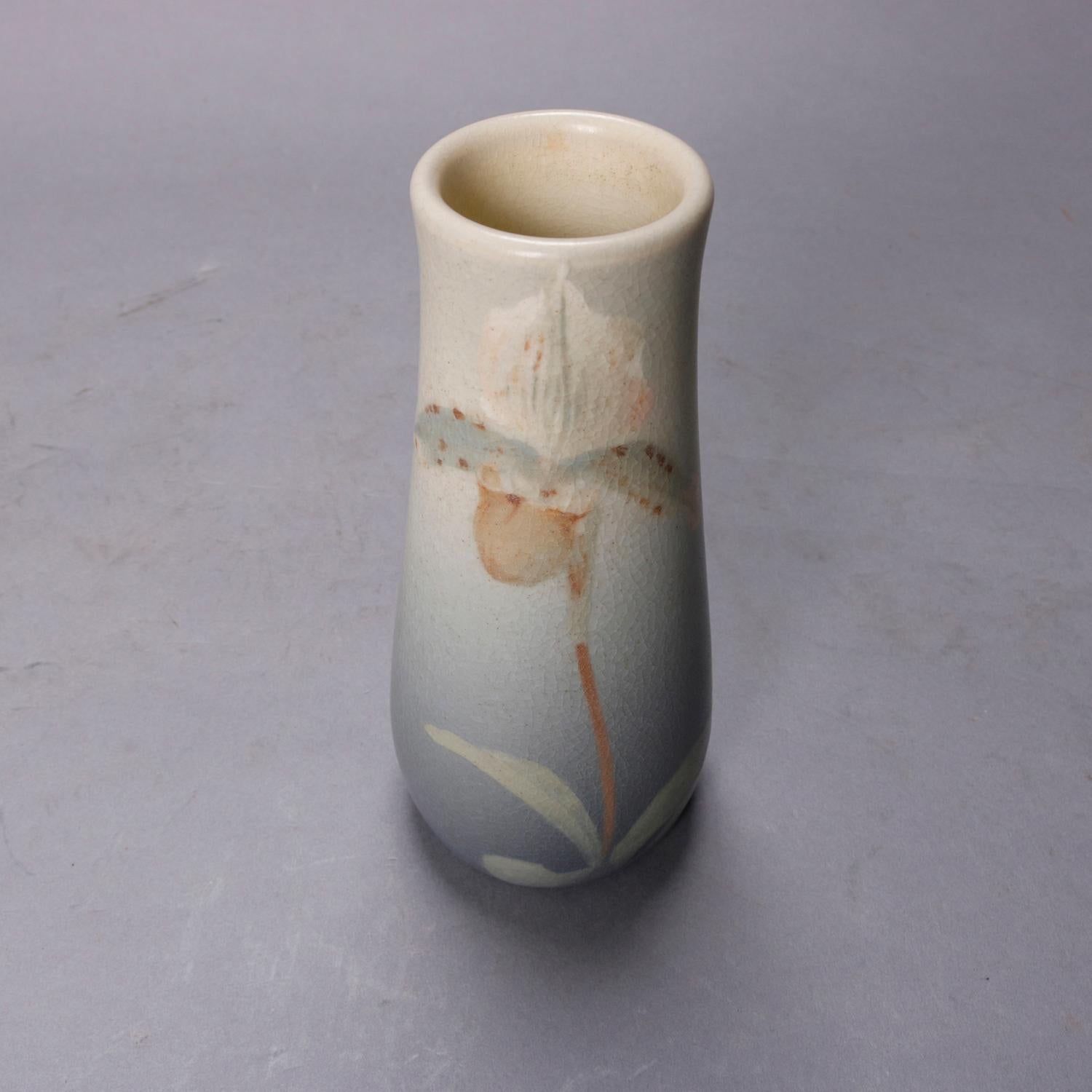 Irene Bishop for Rookwood Vellum Iris Glaze Art Pottery Vase, 19th Century In Good Condition In Big Flats, NY