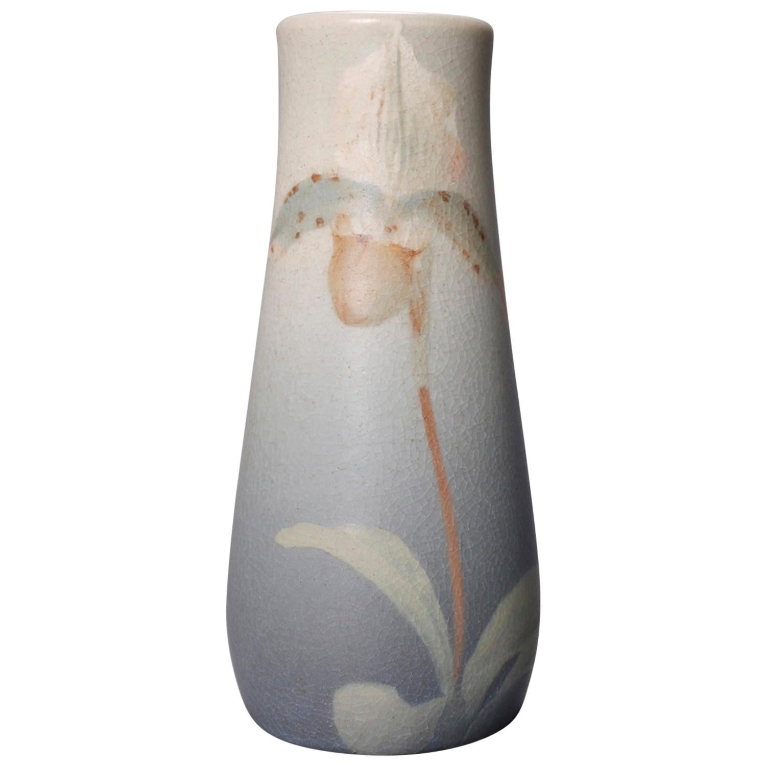 Irene Bishop for Rookwood Vellum Iris Glaze Art Pottery Vase, 19th Century