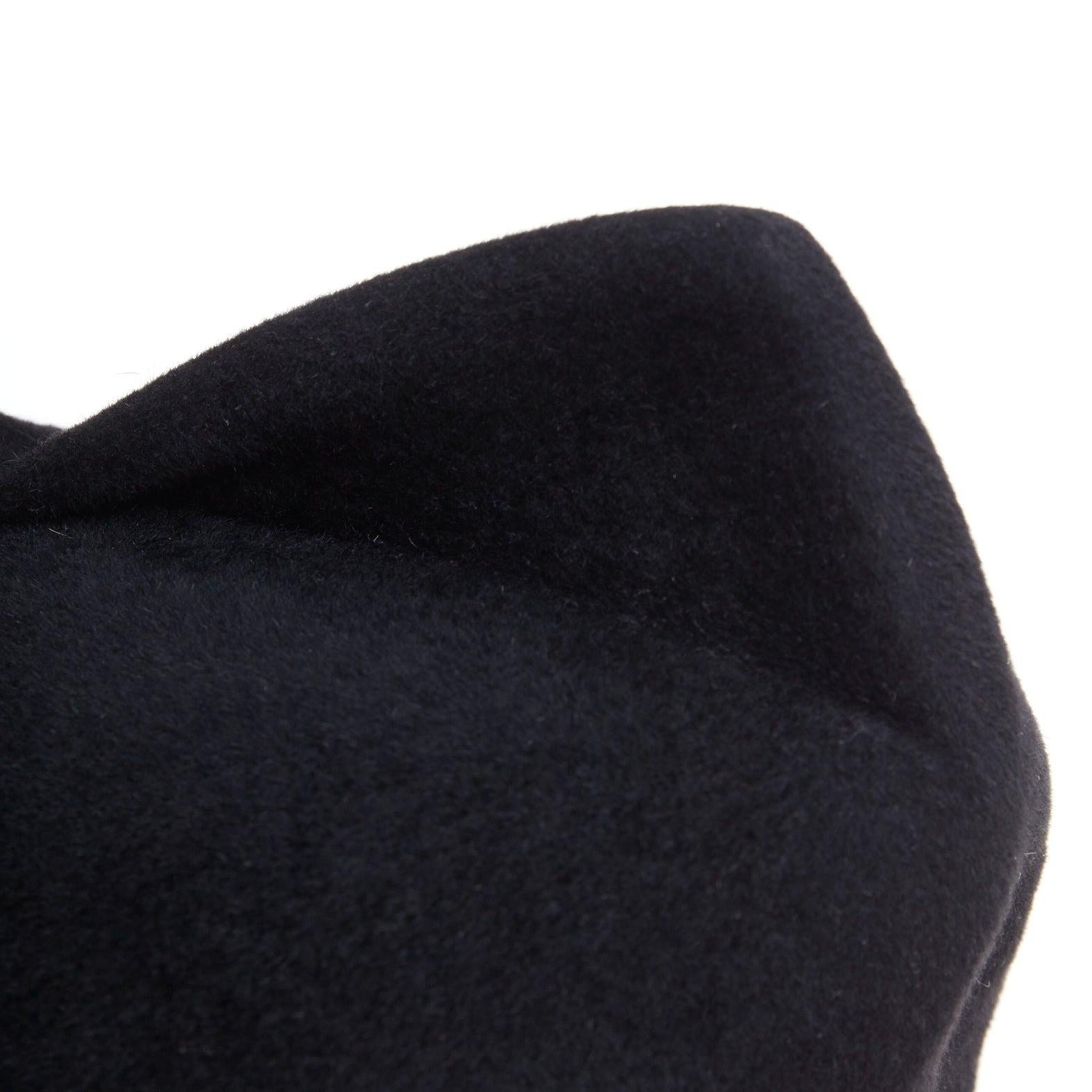 Irene noir laine cat eye découpé chapeau fascinateur de mascarade. 2