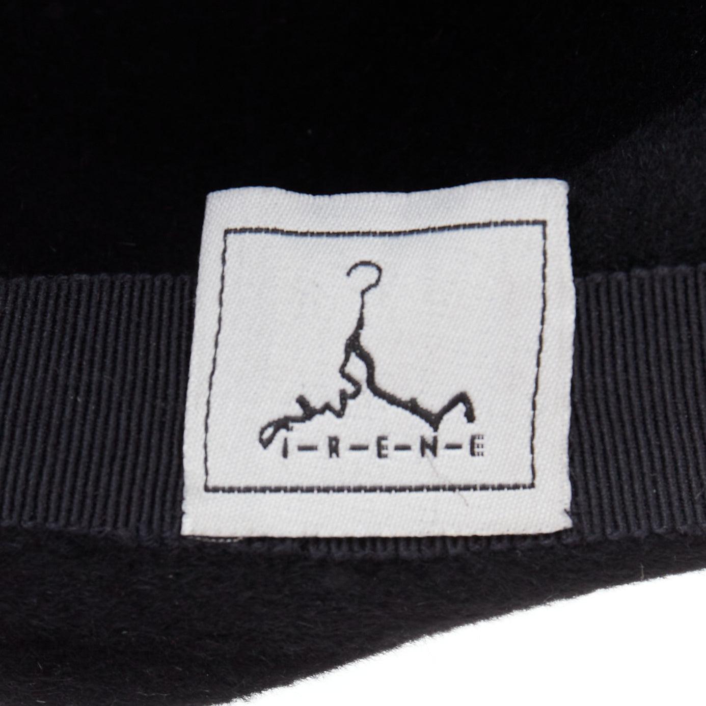 Irene noir laine cat eye découpé chapeau fascinateur de mascarade. 3