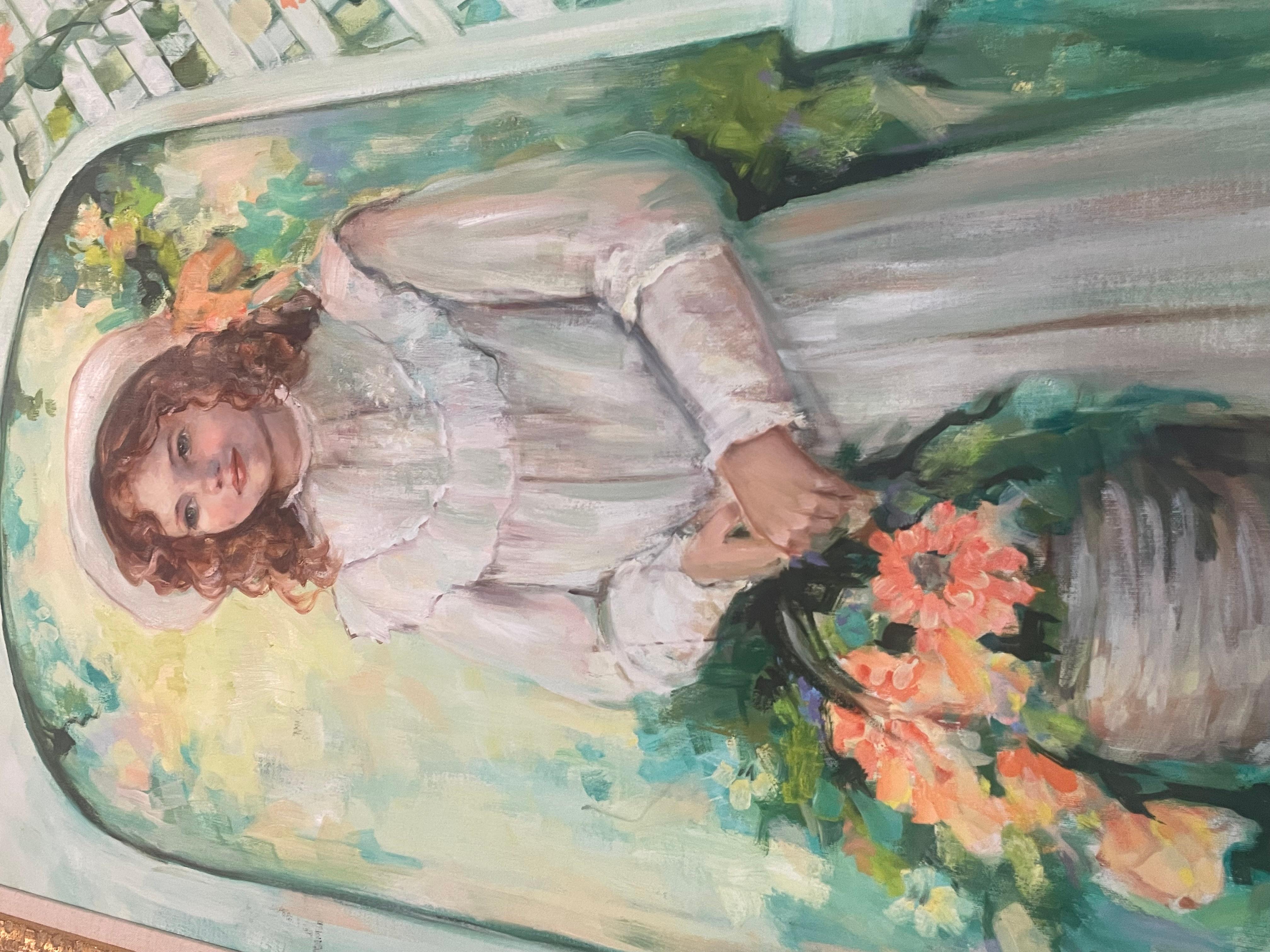 Mädchen mit Blumen im Angebot 3