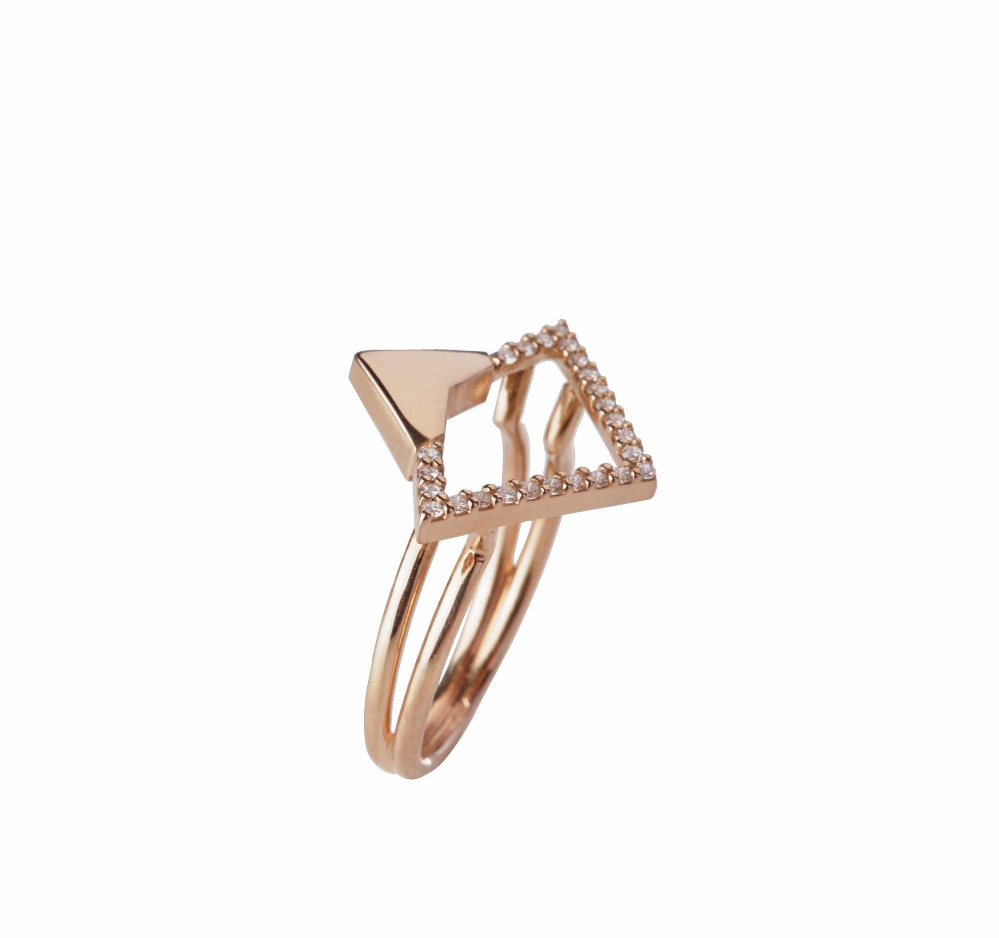 18 Karat Rose Gold 0.18 Carat Diamond Pavé Orbita Ring. Sustainable Fine Jewelry For Sale 5