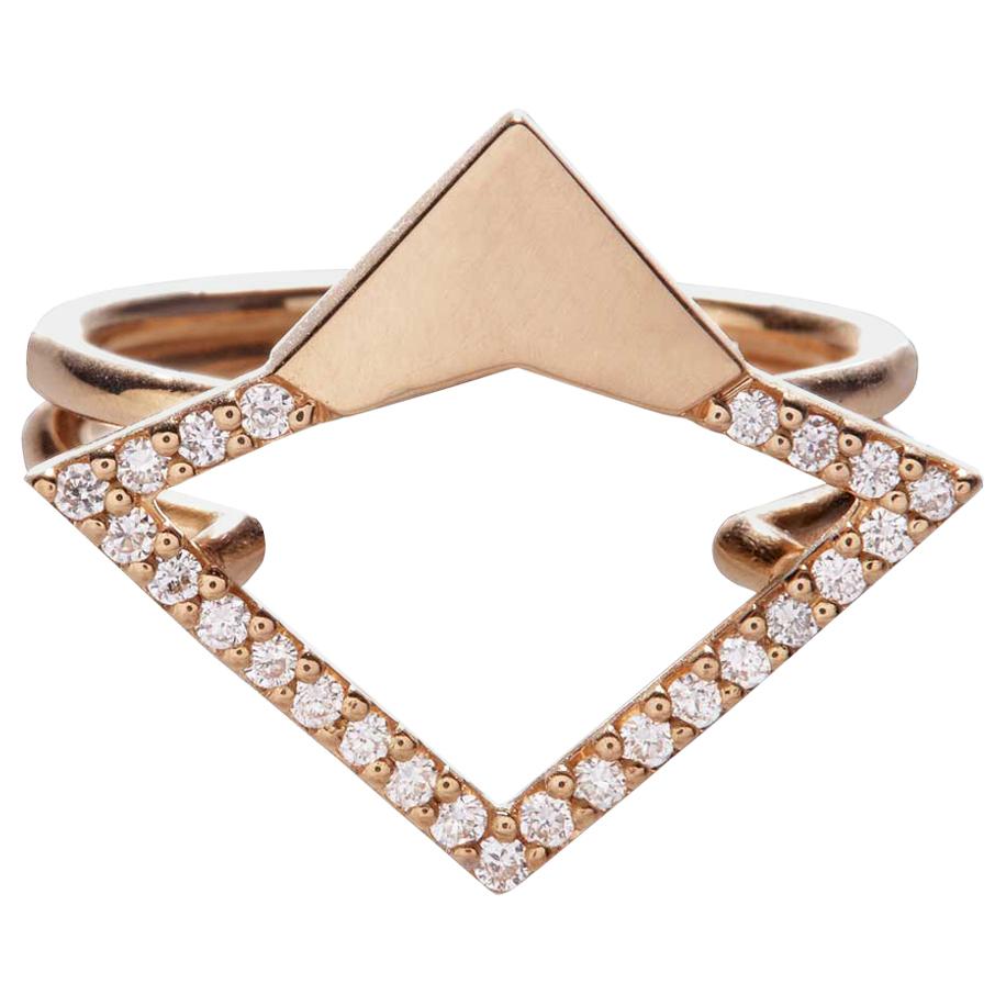 18 Karat Rose Gold 0.18 Carat Diamond Pavé Orbita Ring. Sustainable Fine Jewelry For Sale