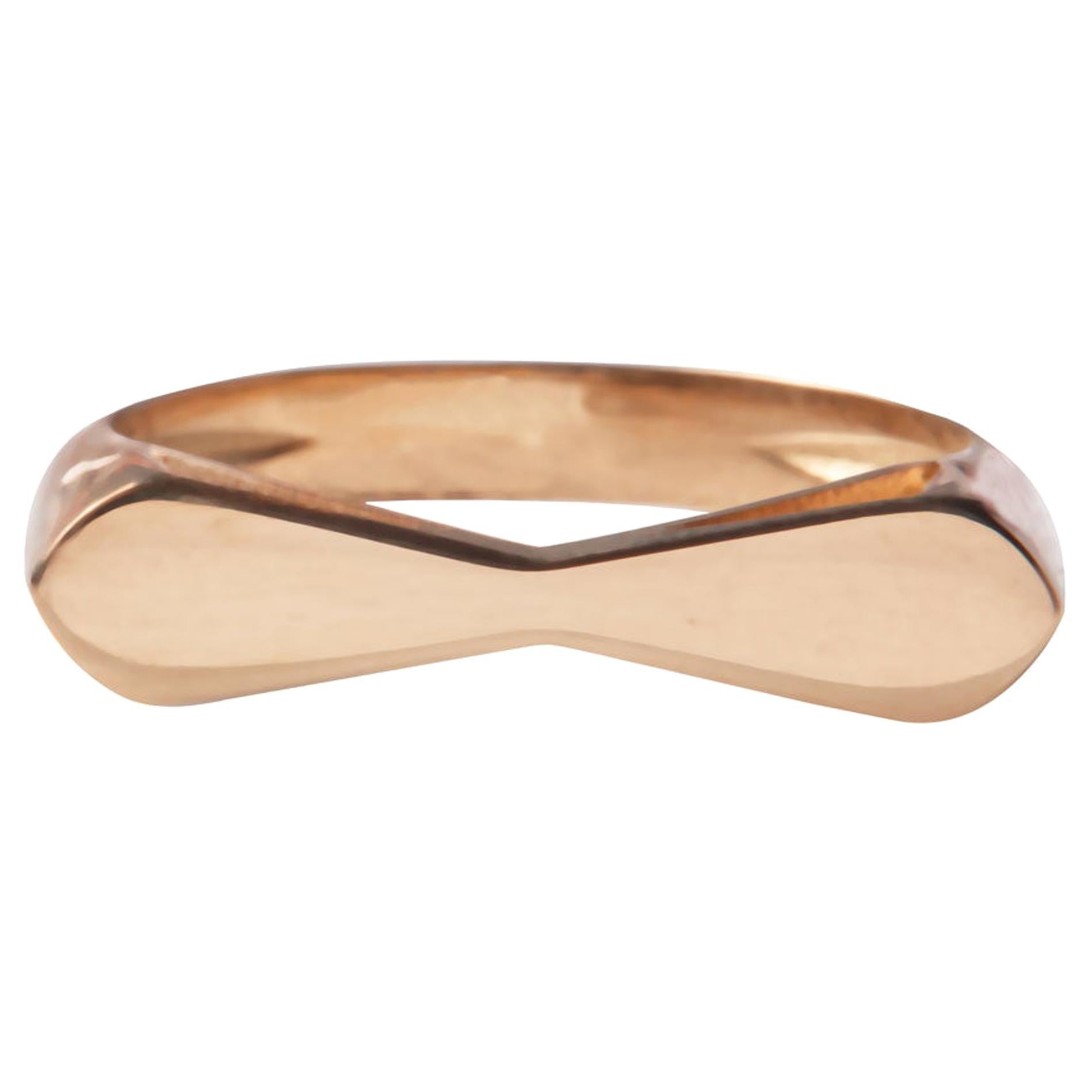 18 Karat Rose Gold Tie Ring. Sustainable Fine Jewelry For Sale