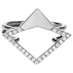 18 Karat White Gold 0.18 Carat Diamond Pavé Orbita Ring.Sustainable Fine Jewelry