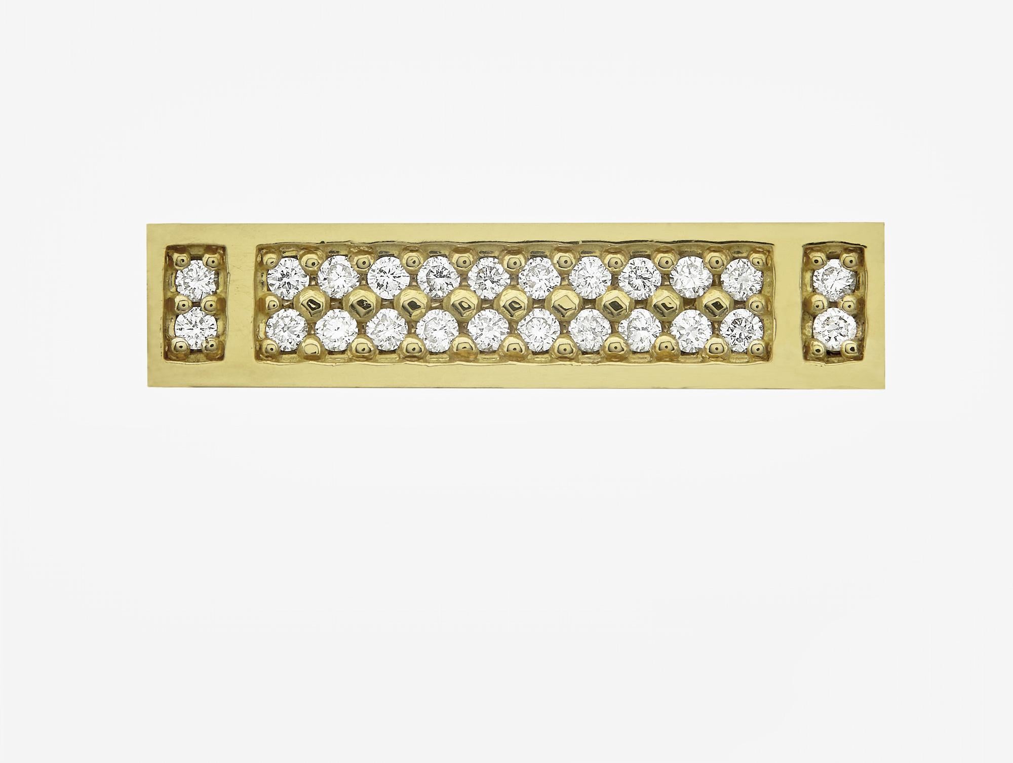 Brilliant Cut 18 Karat Yellow Gold 0.26 Carat Diamond Pavé MLG 36 Ring. Sustainable Fine Jewel For Sale