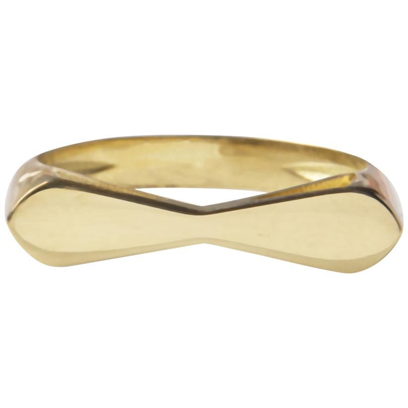 18 Karat Recycled Yellow Gold Tie Ring. Sustainable Fine Jewelry For Sale