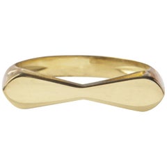 18 Karat Recycled Yellow Gold Tie Ring. Sustainable Fine Jewelry