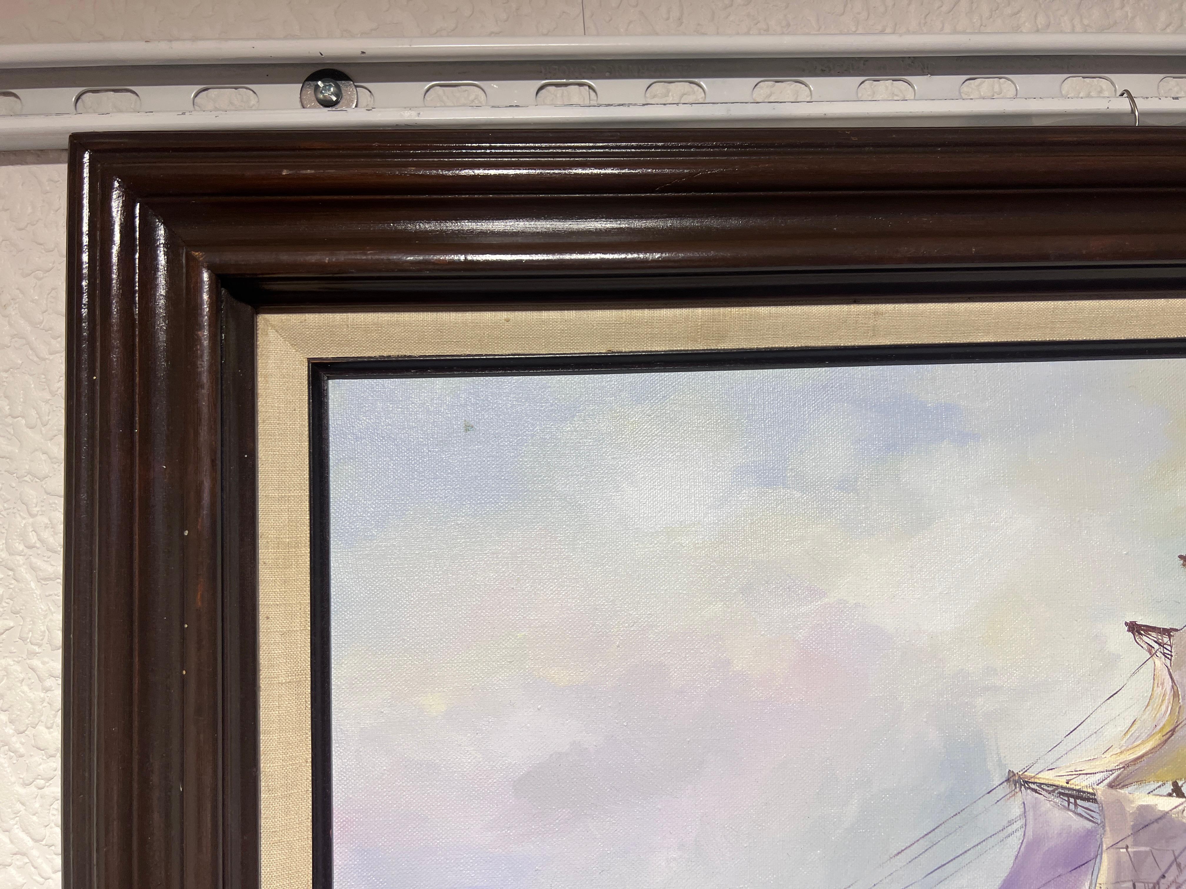 1984 Irene Croteau Pittura originale su tela, Paesaggio marino, con cornice 4