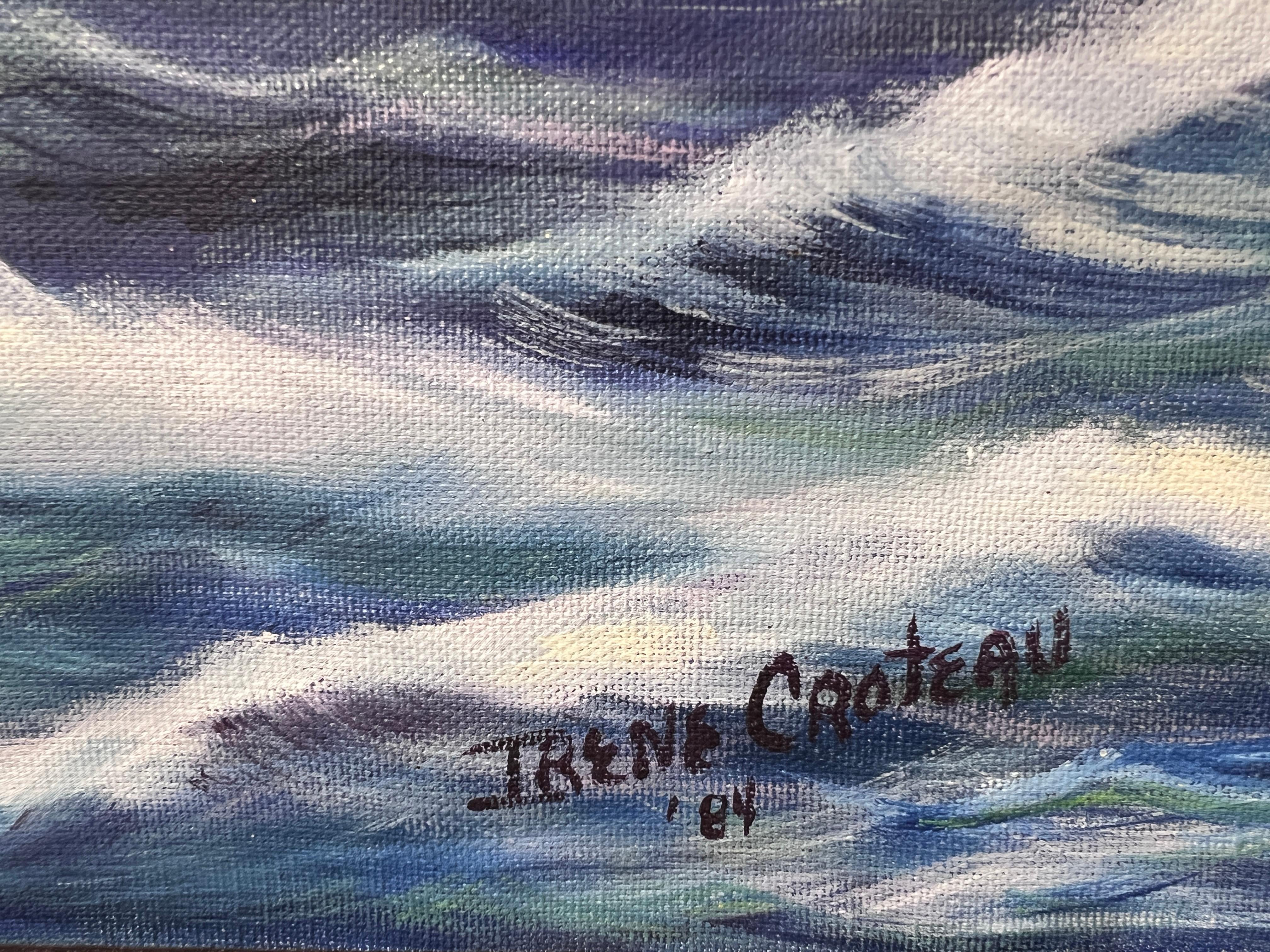 1984 Irene Croteau Pittura originale su tela, Paesaggio marino, con cornice 5