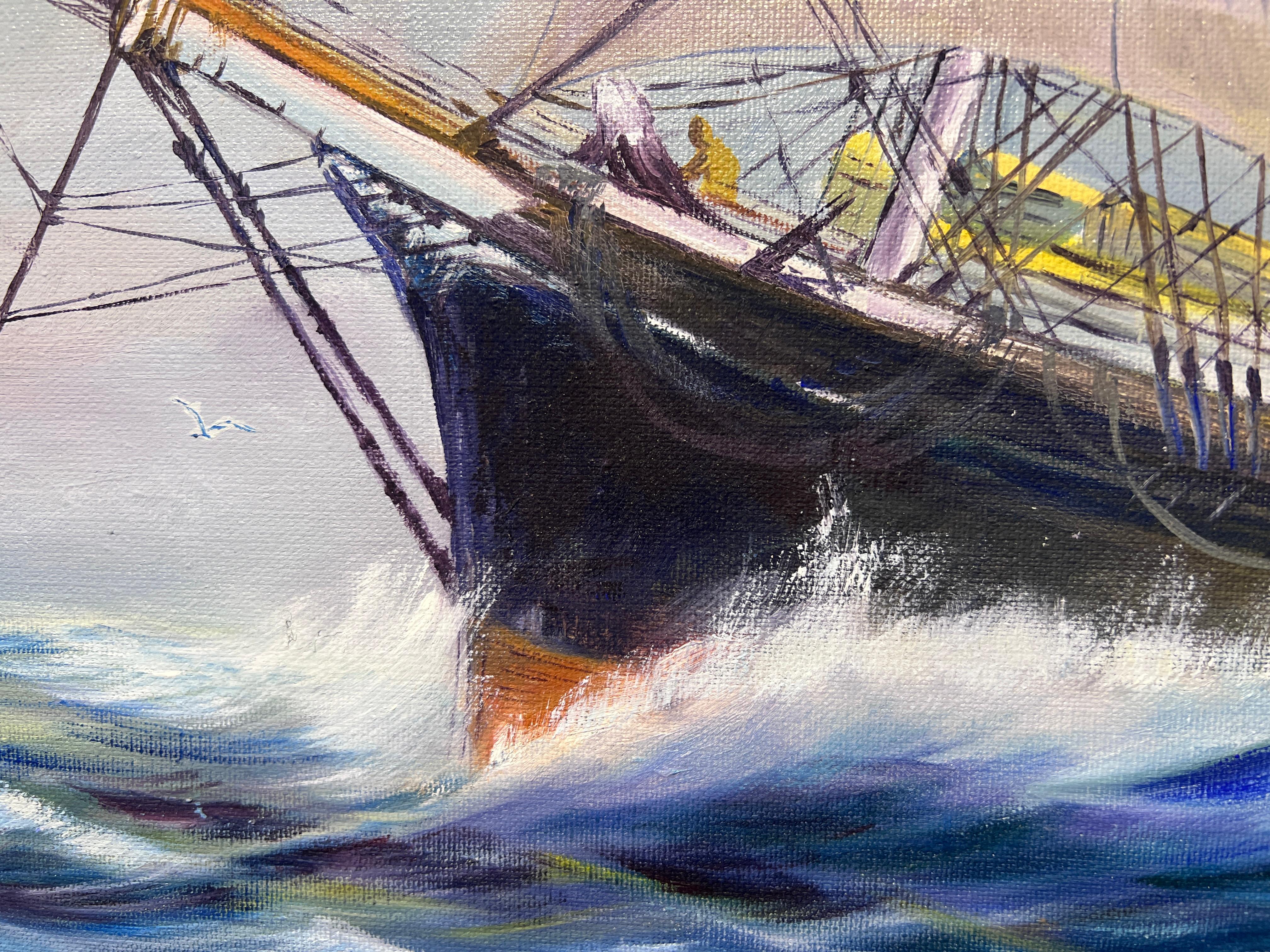 1984 Irene Croteau Pittura originale su tela, Paesaggio marino, con cornice 6