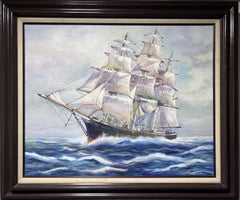 1984 Irene Croteau Pittura originale su tela, Paesaggio marino, con cornice