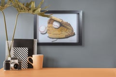 "Vintage Catch" by Irene Georgopoulou, Pastel, Baseball Glove Still Life