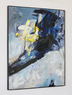 Irene Höll "Komet" Pintura abstracta de técnica mixta y arte moderno firmada, Alemania