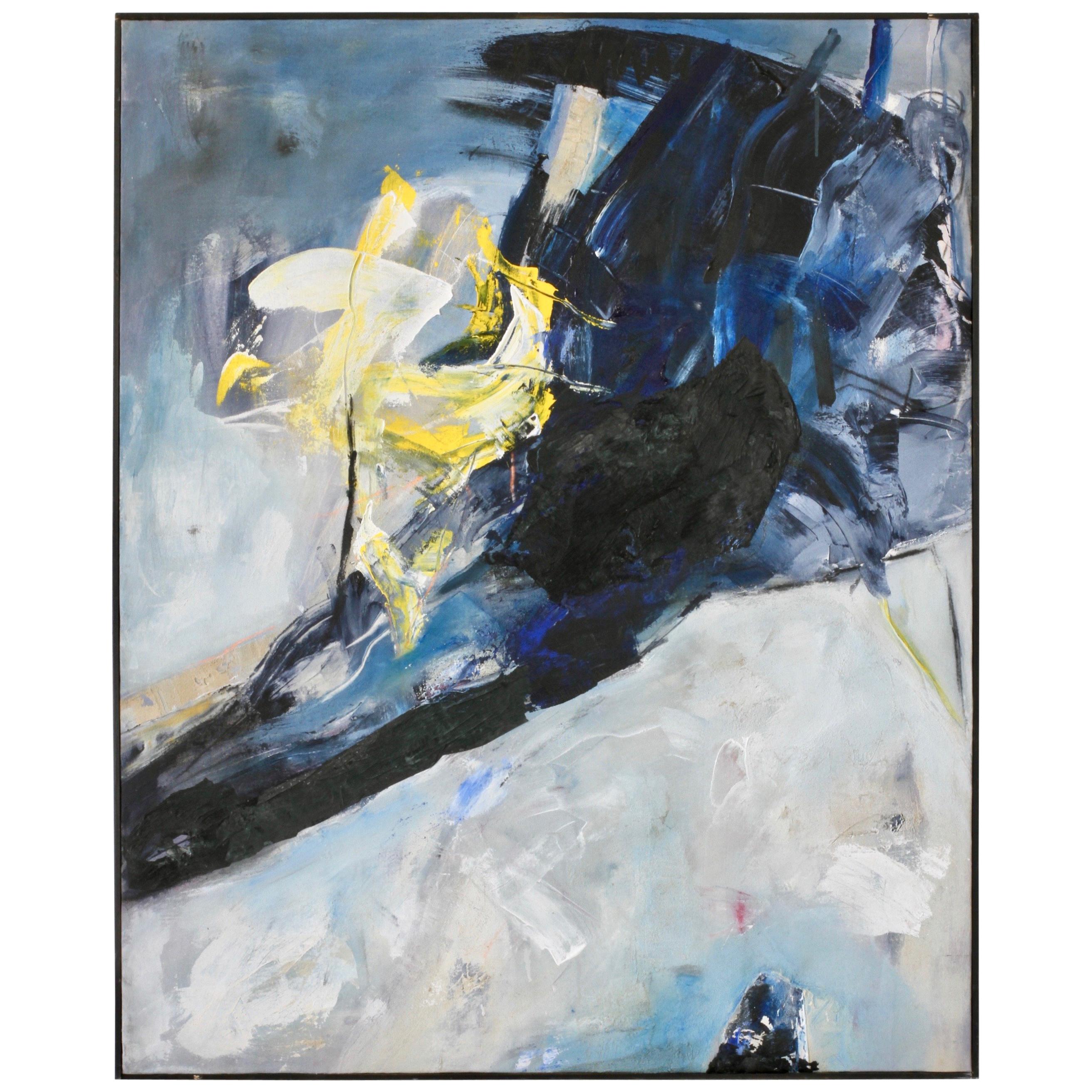 Irene Höll 'Komet' Signed Abstract Modern Art Mixed-Media Painting, Germany