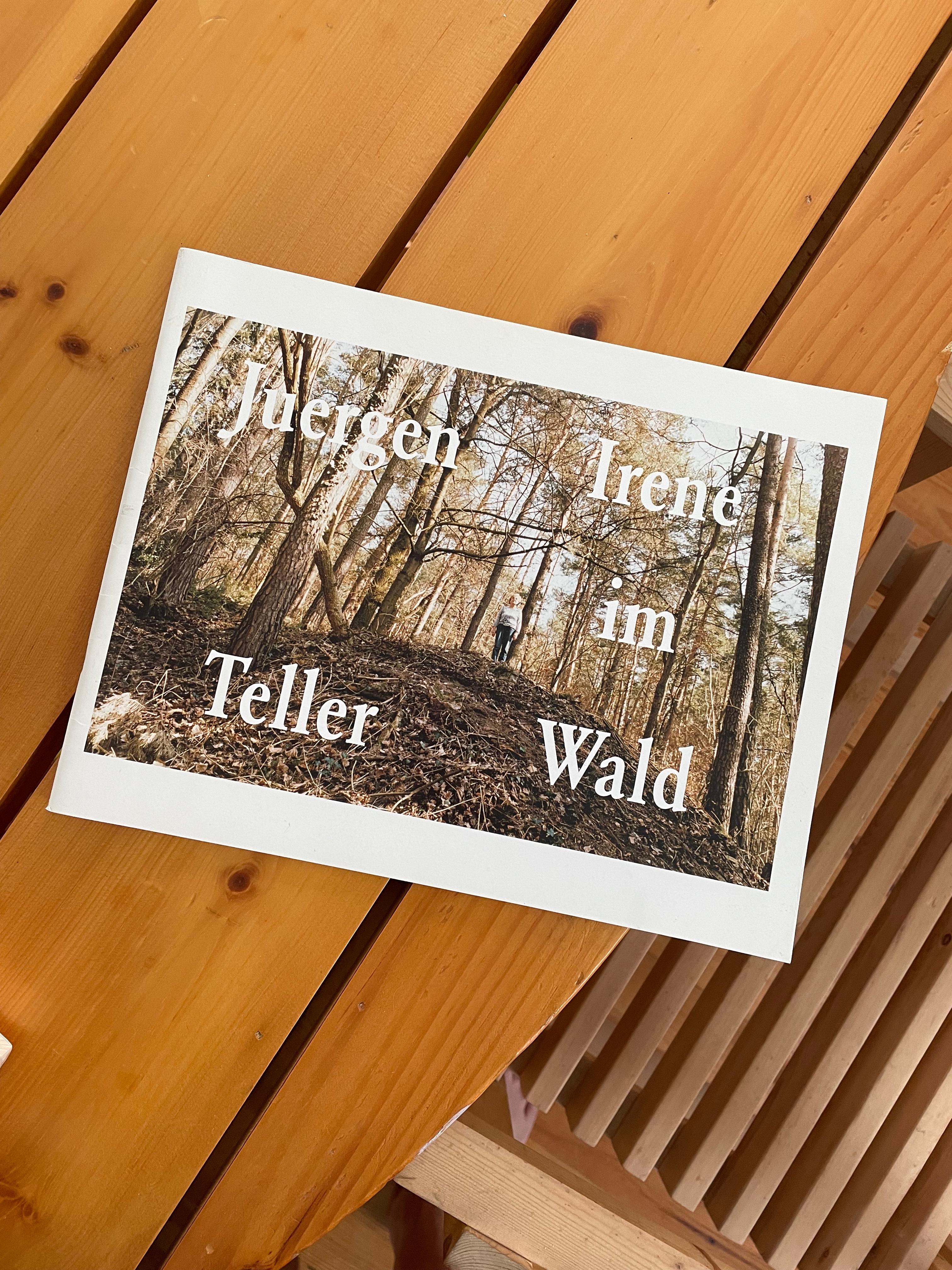 Excellent first-edition paperback book of The Journal Gallery's Irene im Wald exhibition. Juergen Teller took photos of his mom, Irene, in forests that surrounded the house he grew up in outside Nuremberg, Germany in his signature style.  With