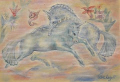 "Water horses", Irene Lagut, Picasso's lover, Woman Artist, Painting 1940