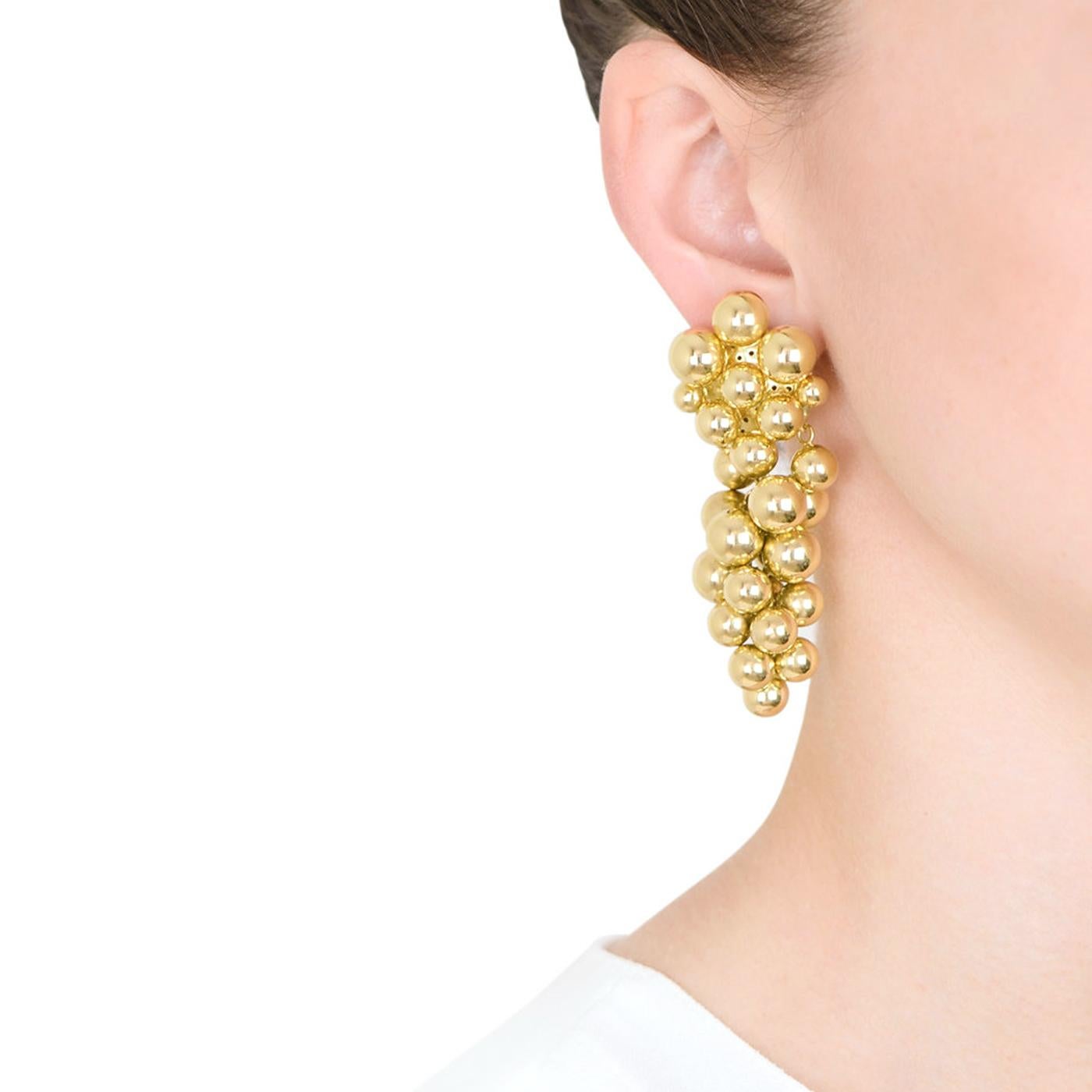 Irene Lummertz Goldtrauben-Ohrringe 18K Gelbgold Kugeln Cluster Design im Zustand „Gut“ im Angebot in Aventura, FL