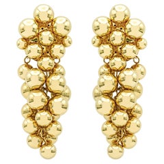 Irene Lummertz Gold Grape Earrings 18K Yellow Gold Spheres Cluster Design