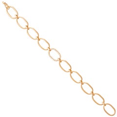Irene Neuwirth 18k Rose Gold Diamond Oval Link Bracelet