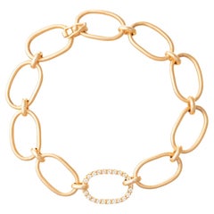 Irene Neuwirth 18k Rose Gold Diamond Oval Link Bracelet