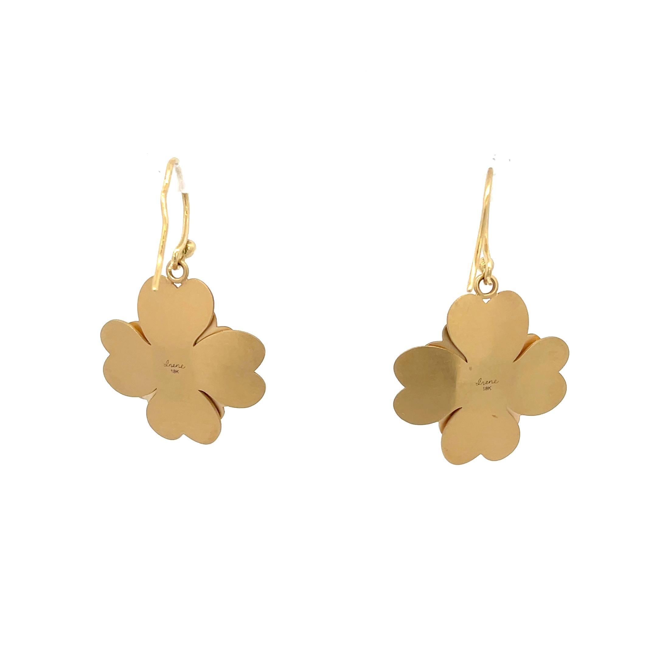 Uncut Irene Neuwirth Akoya Pearl Flower Earring 18K Yellow Gold For Sale