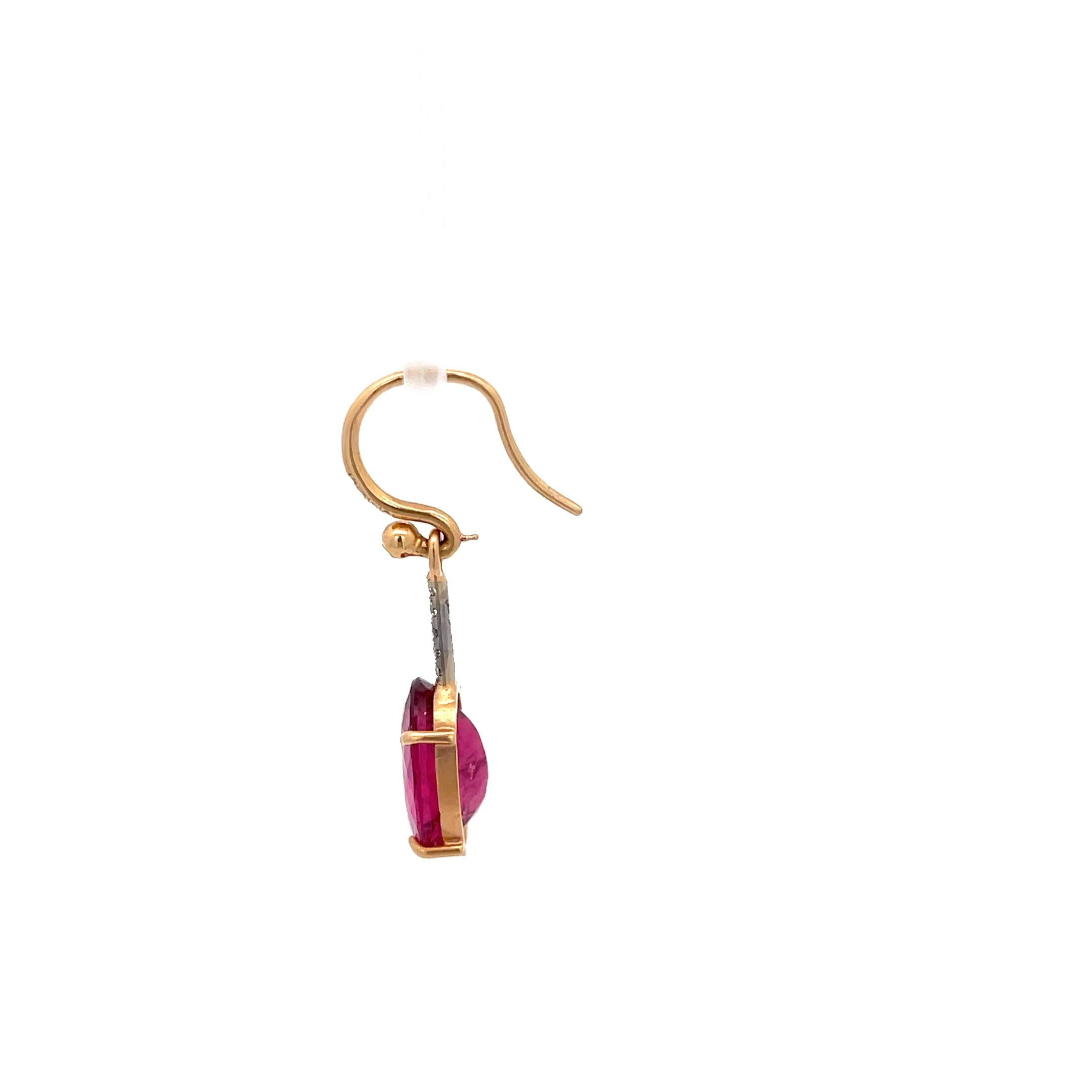 Contemporary Irene Neuwirth Diamond and Tourmaline Single Earring 18K Rose Gold For Sale