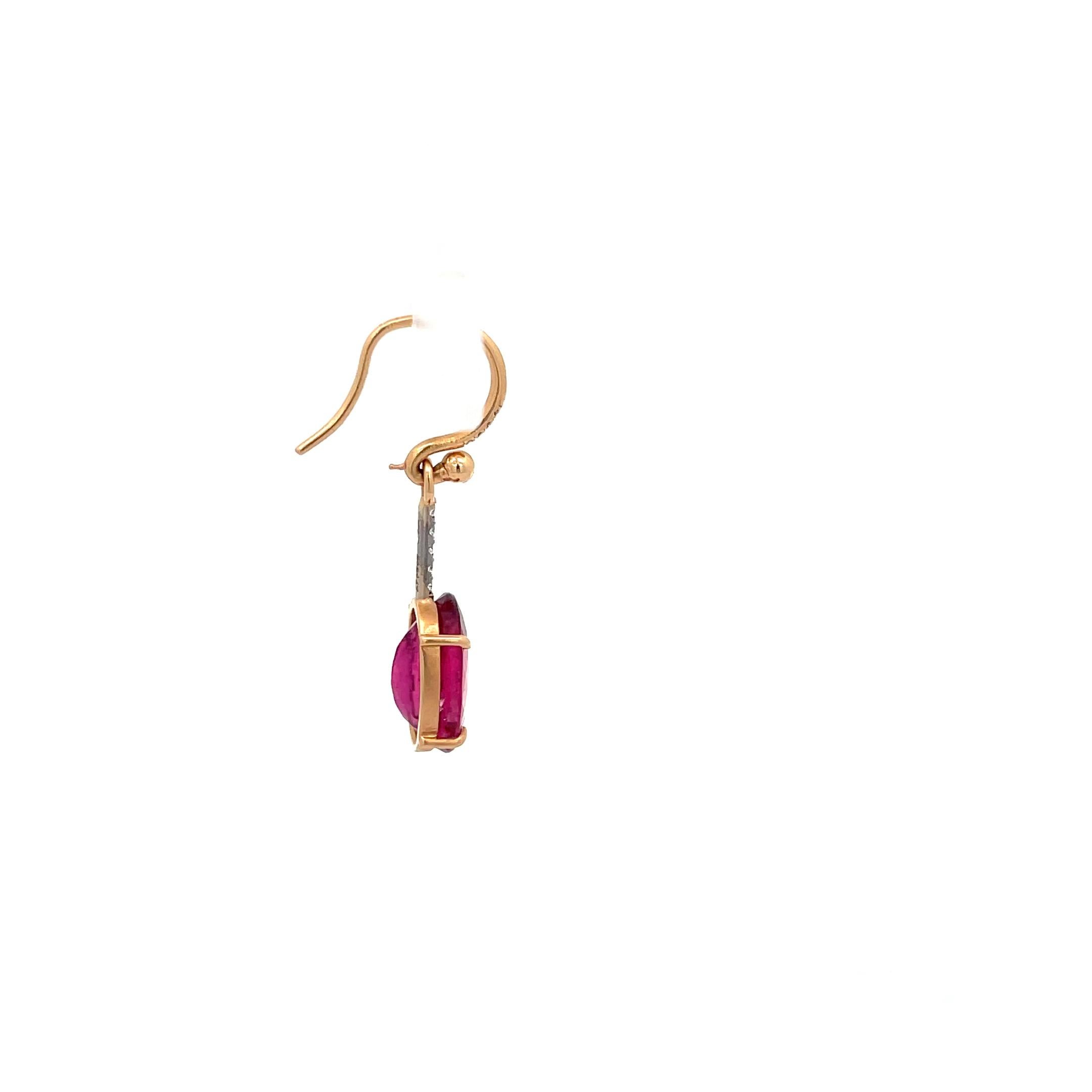 Irene Neuwirth Diamond and Tourmaline Single Earring 18K Rose Gold In Excellent Condition For Sale In Dallas, TX