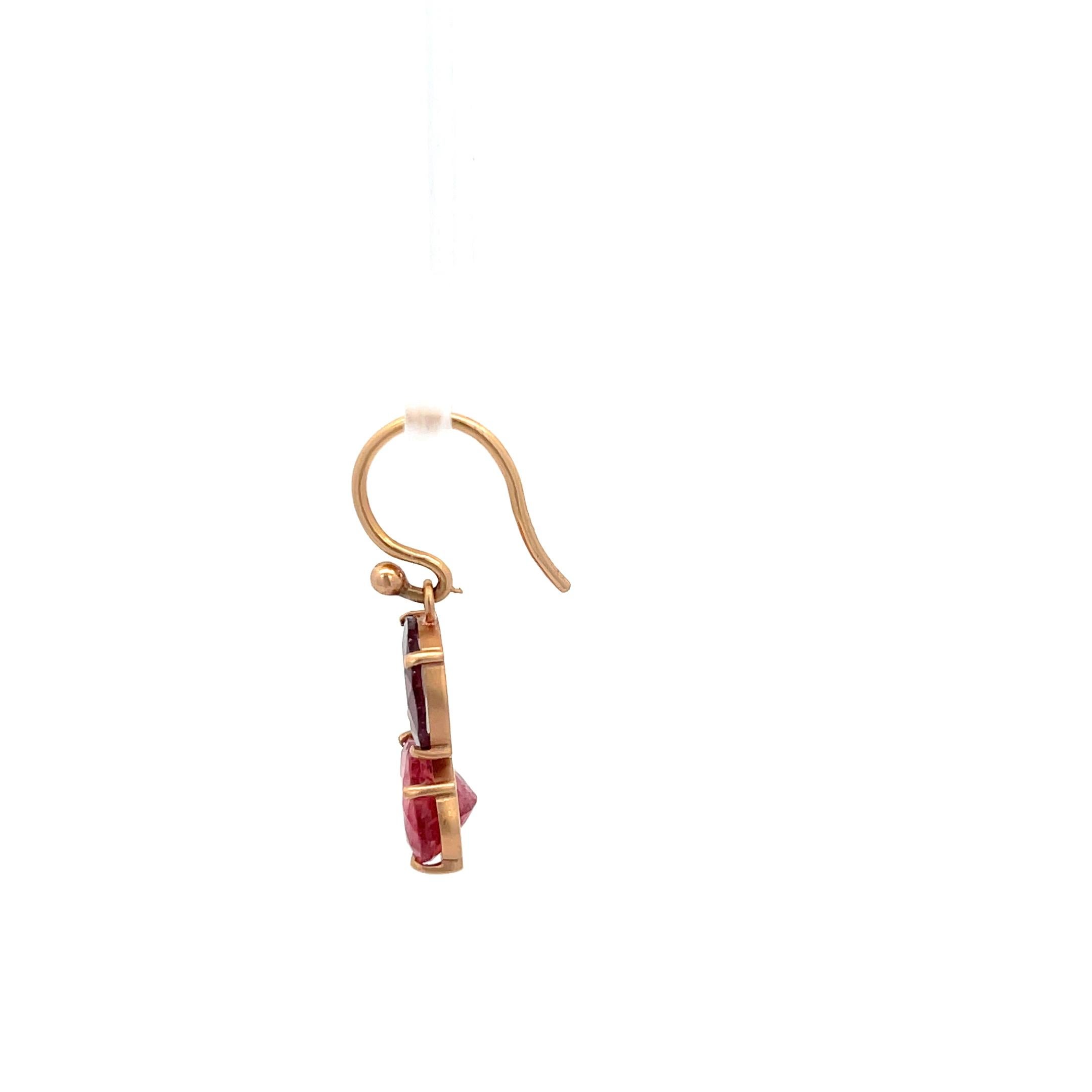 Mixed Cut Irene Neuwirth Double Tourmaline Single Earring 18K Rose Gold For Sale