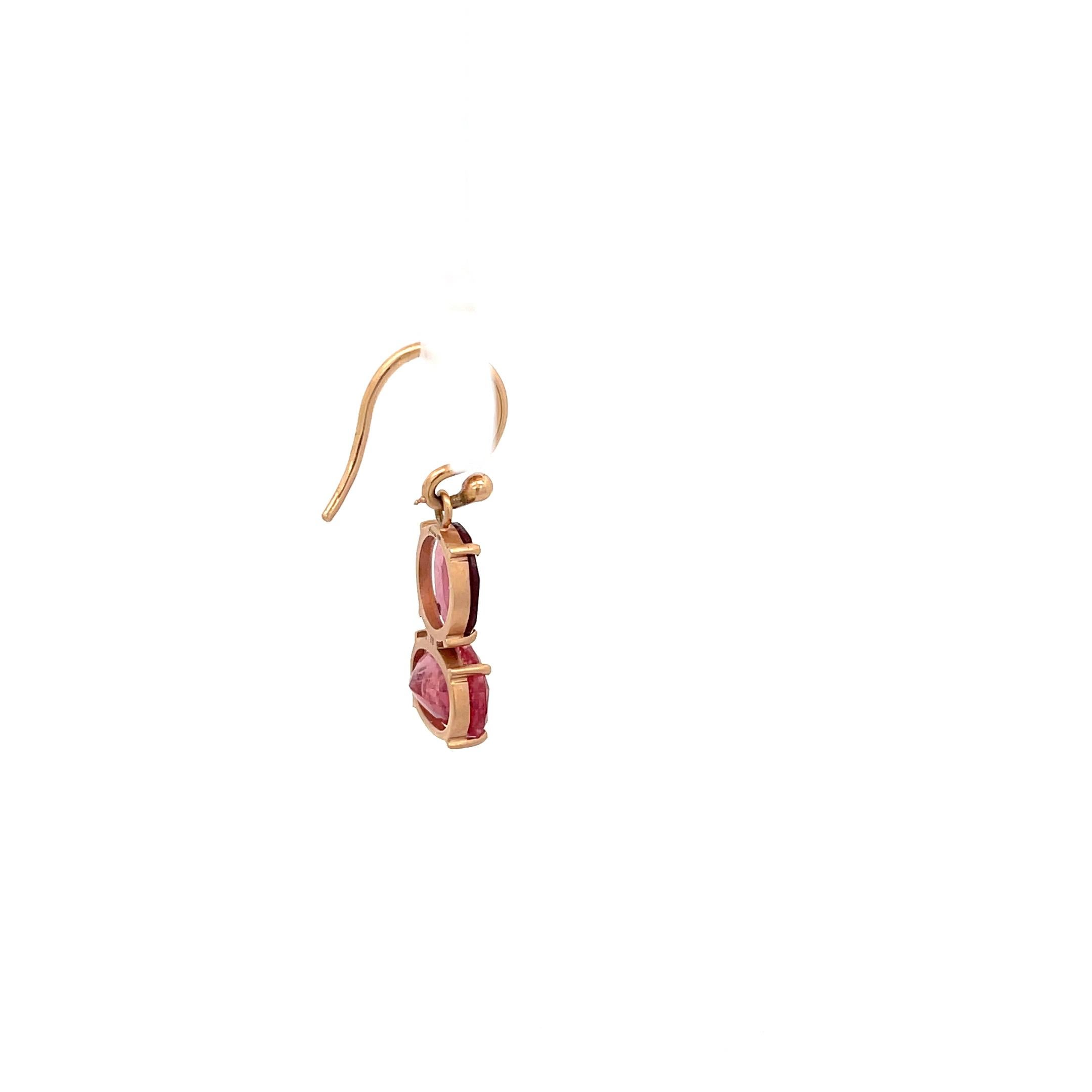 Irene Neuwirth Double Tourmaline Single Earring 18K Rose Gold In Excellent Condition For Sale In Dallas, TX