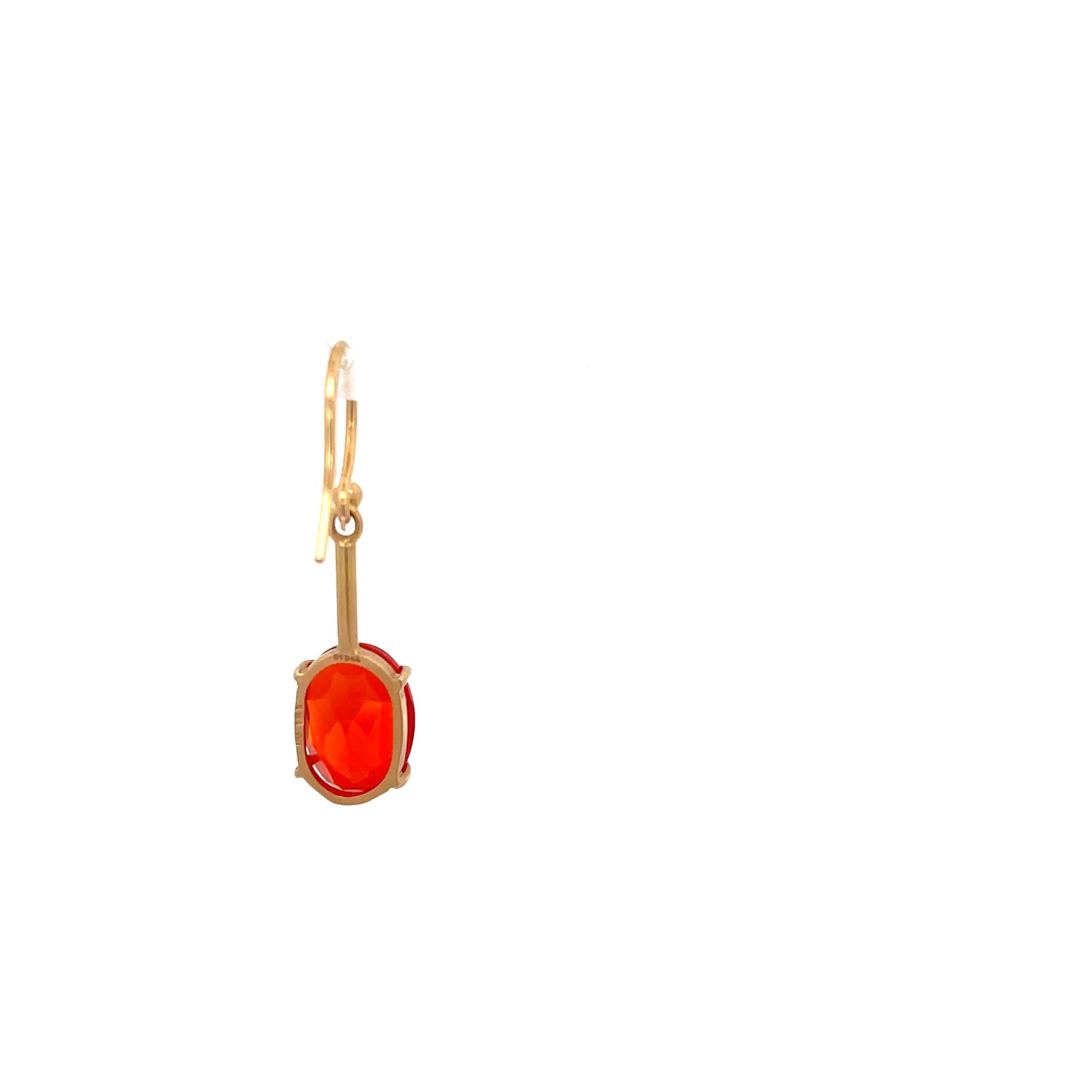 Irene Neuwirth Fire Opal Single Earring 18K Rose Gold In Excellent Condition For Sale In Dallas, TX