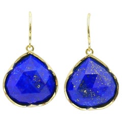 Irene Neuwirth Lapis Yellow Gold Drop Earrings