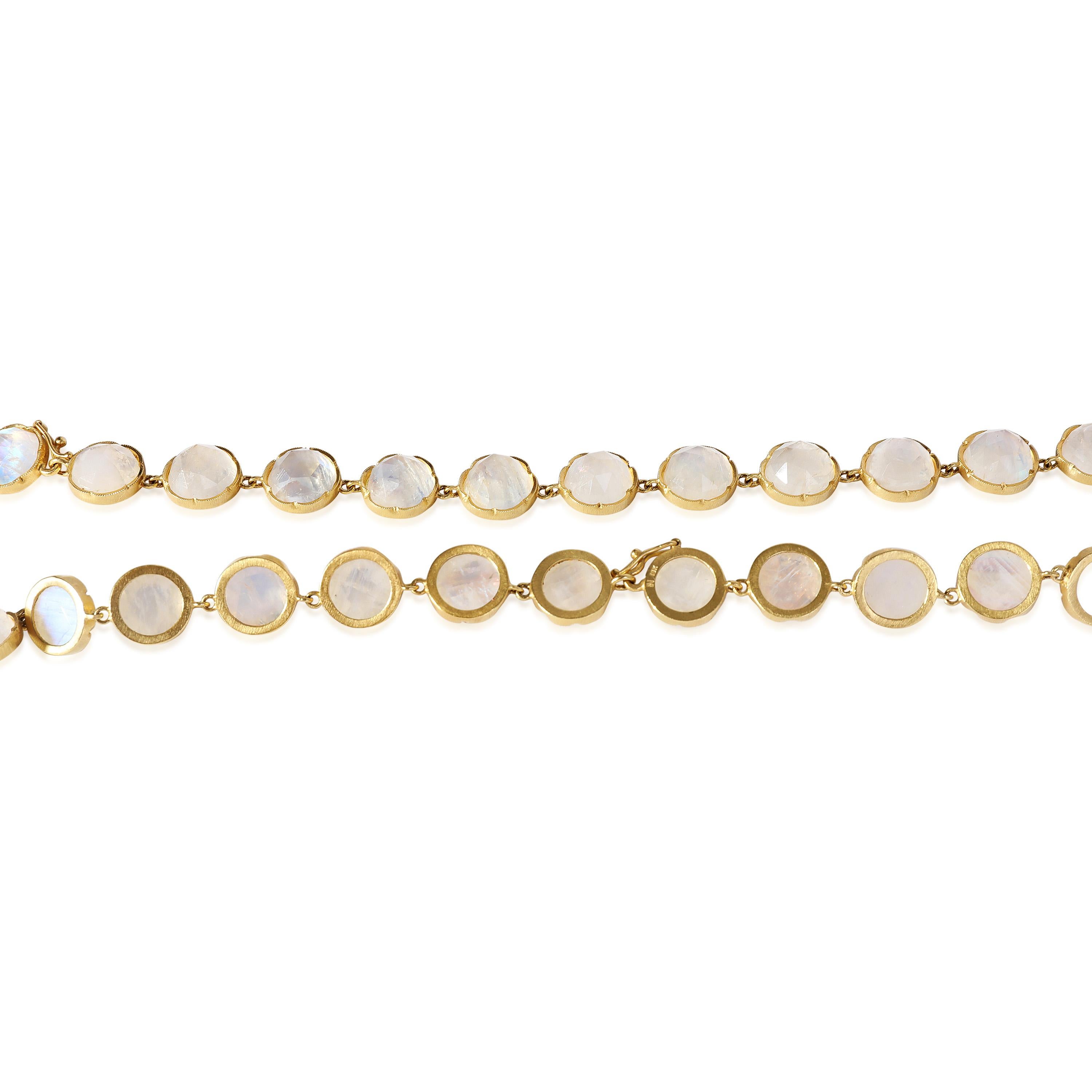 Irene Neuwirth: 18 Karat Gelbgold Halskette mit Mondstein Damen