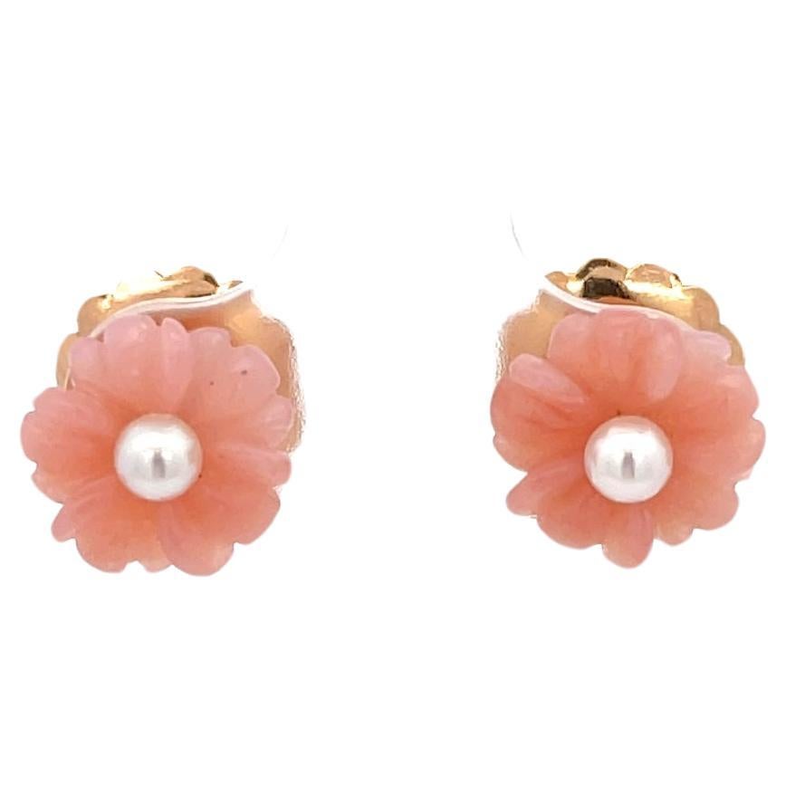 Irene Neuwirth - Boucles d'oreilles en or rose 18 carats avec opale rose et perles d'Akoya