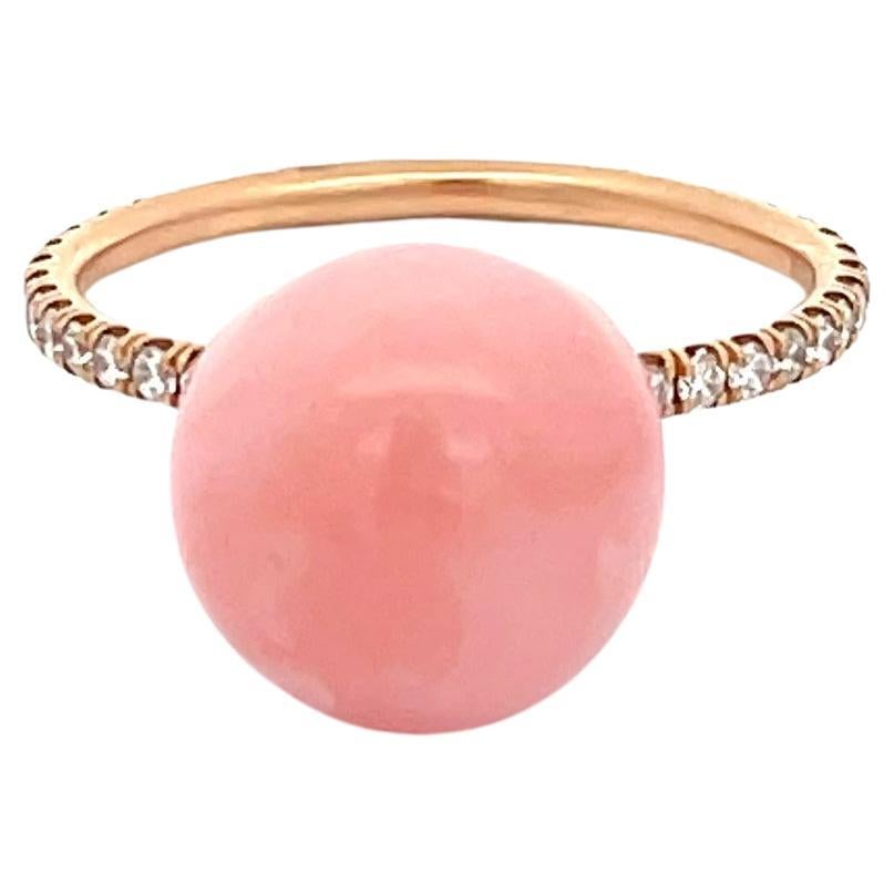 Irene Neuwirth Pink Opal Diamond Ring 18K Rose Gold