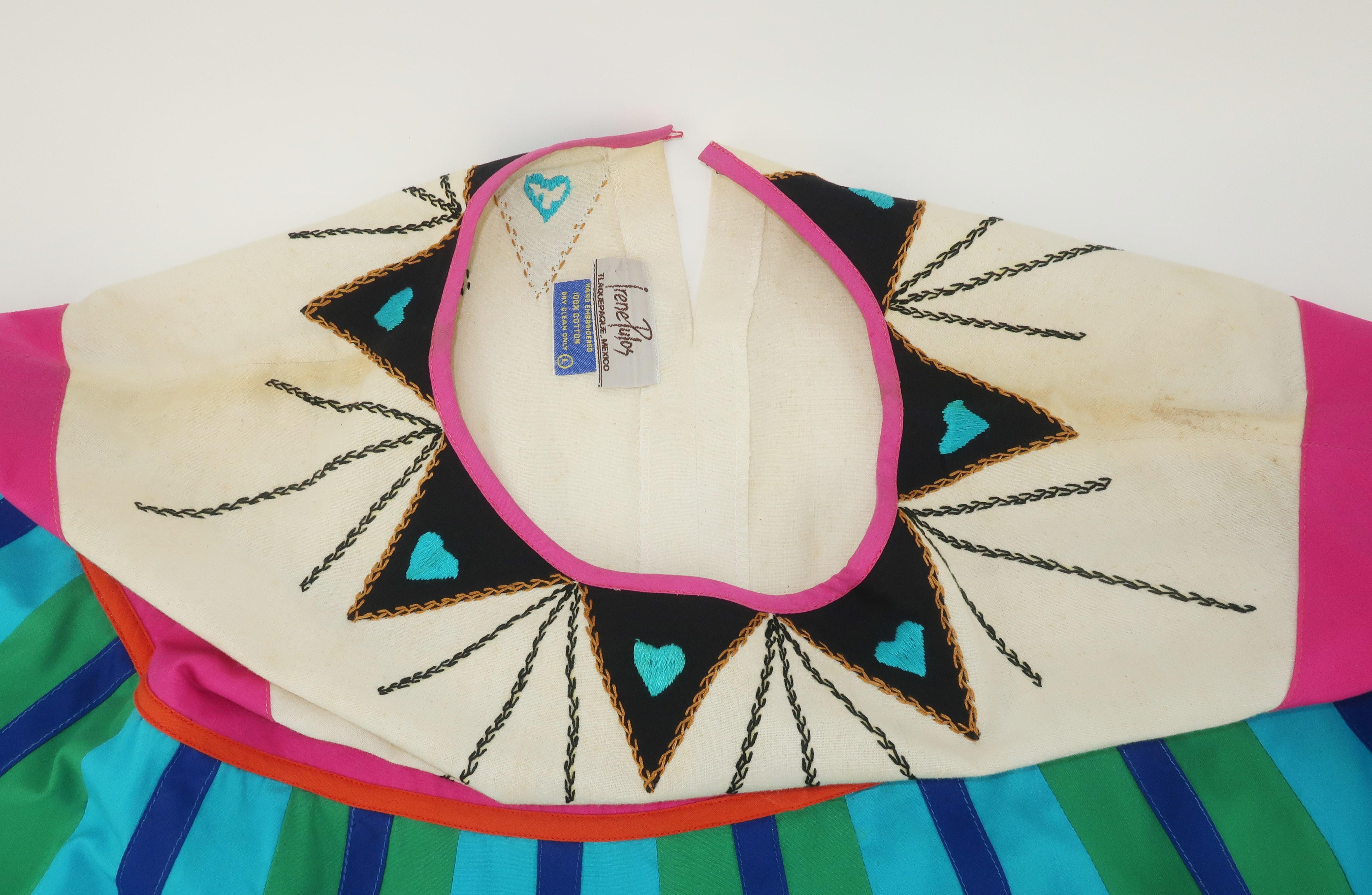Irene Pulos Mexican Cotton Caftan Dress, 1970's 5