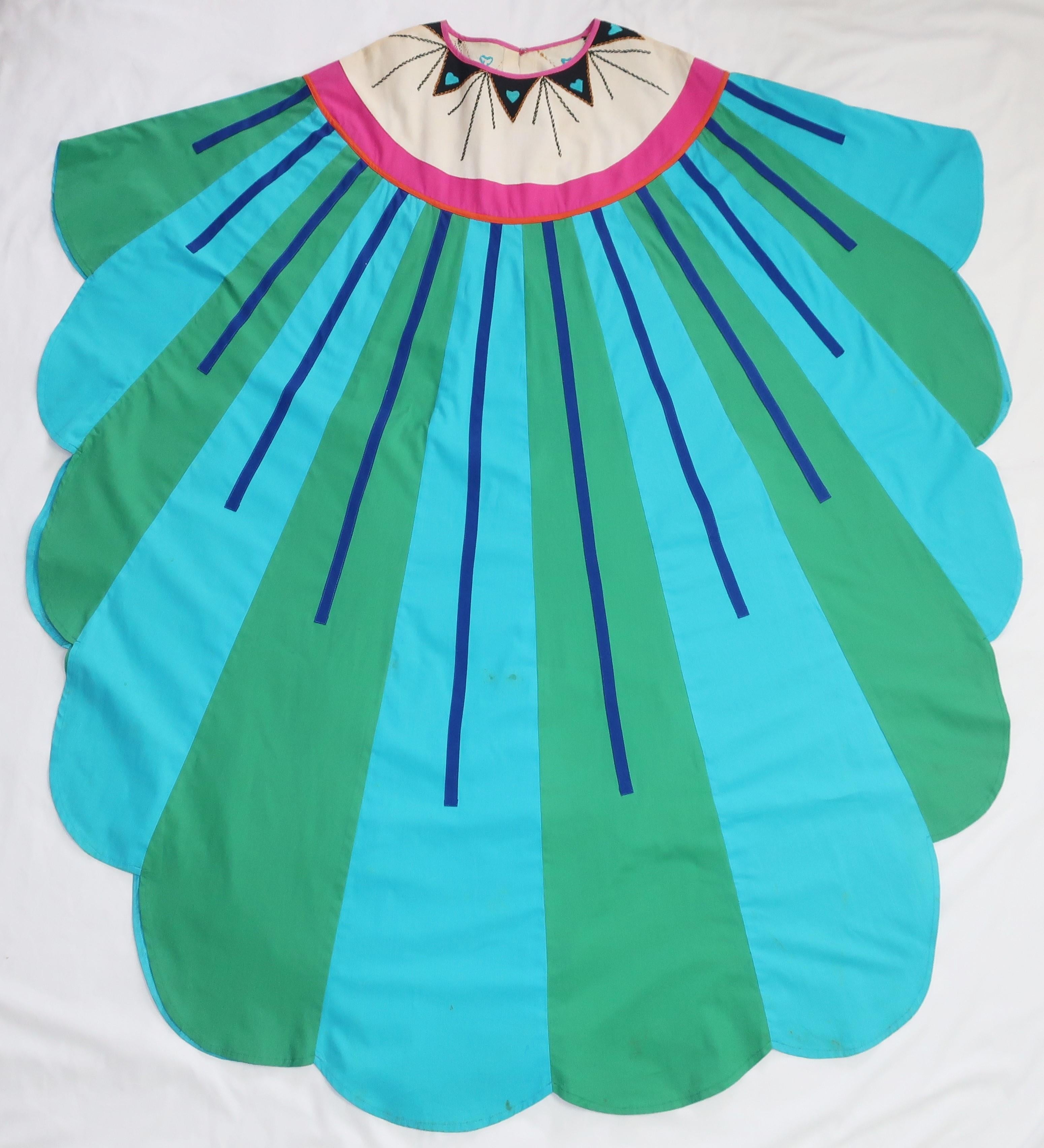 Irene Pulos Mexican Cotton Caftan Dress, 1970's 9