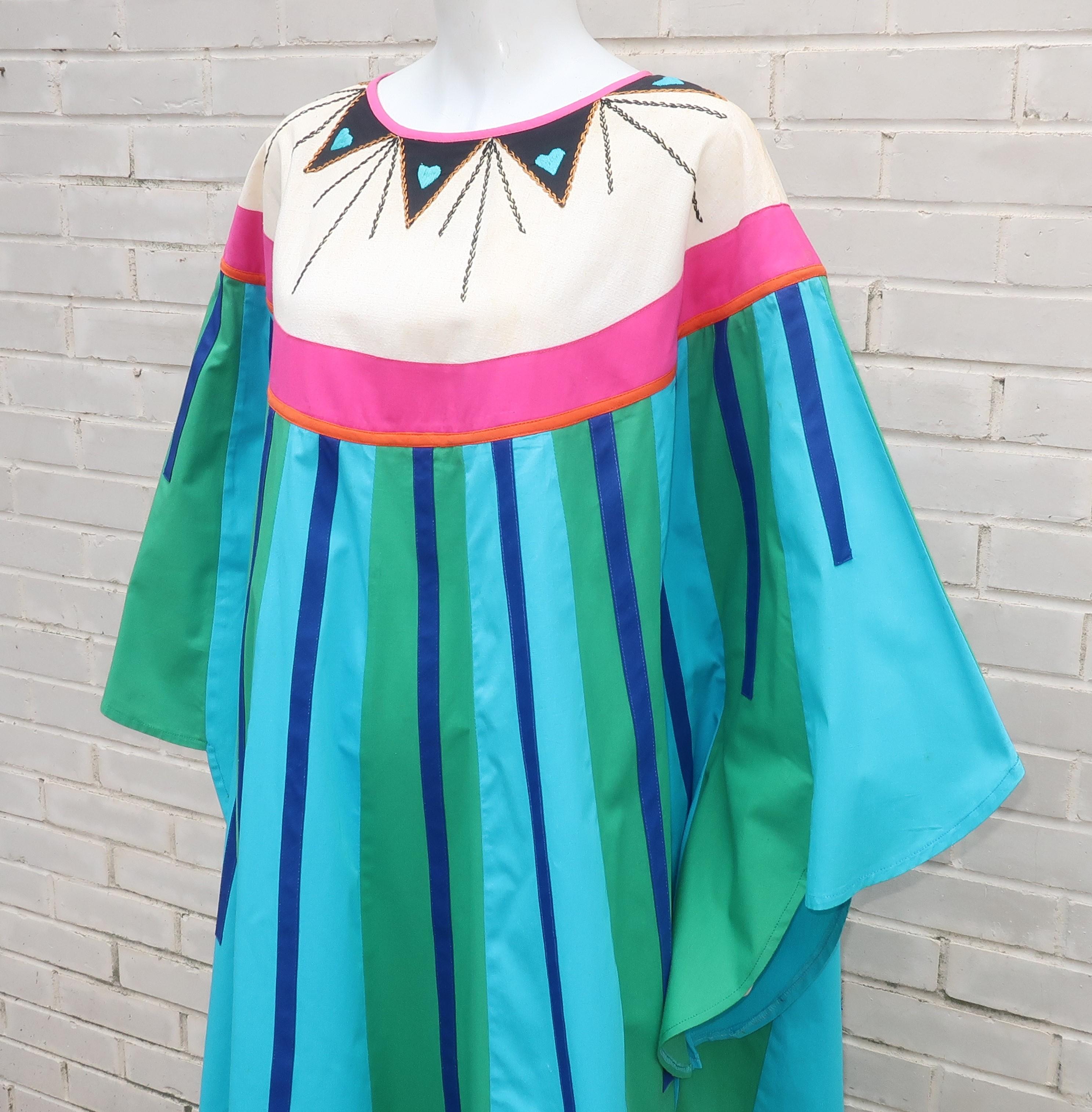 Women's Irene Pulos Mexican Cotton Caftan Dress, 1970's