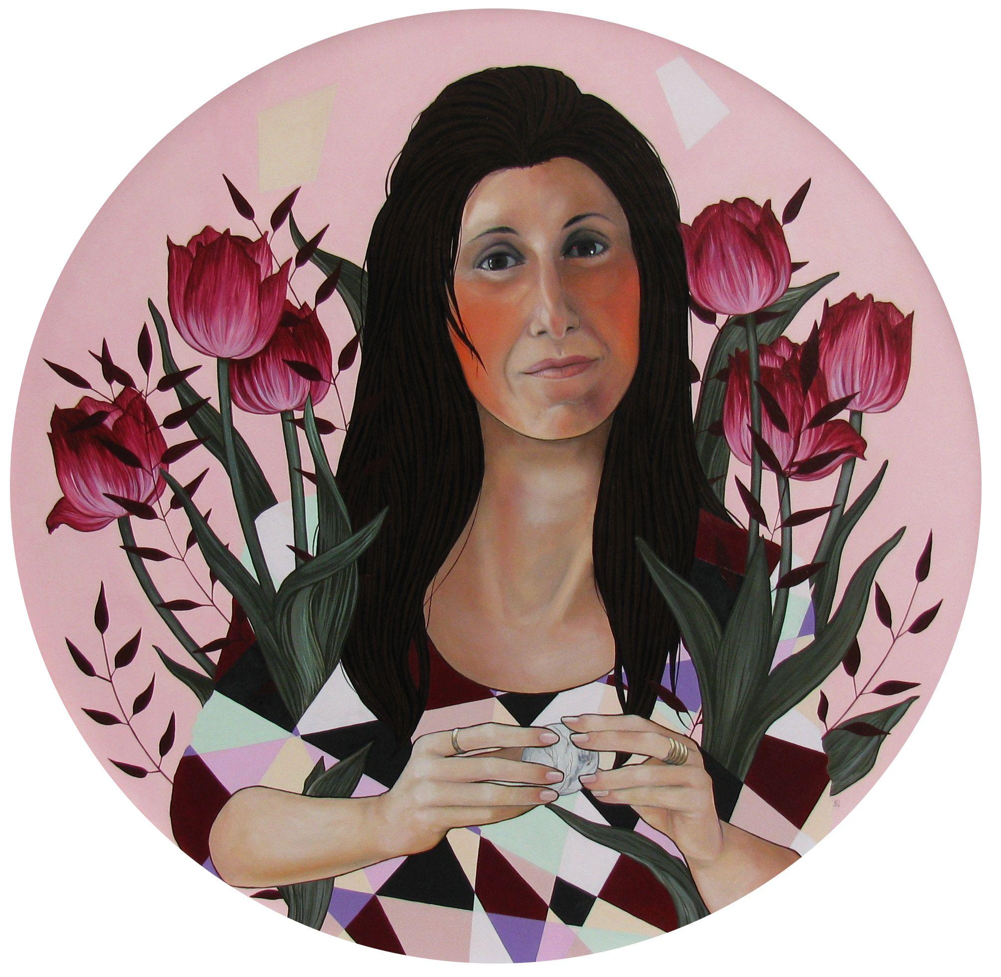 Maratón doméstico, Pintura, Acrílico sobre lienzo - Painting de Irene Raspollini