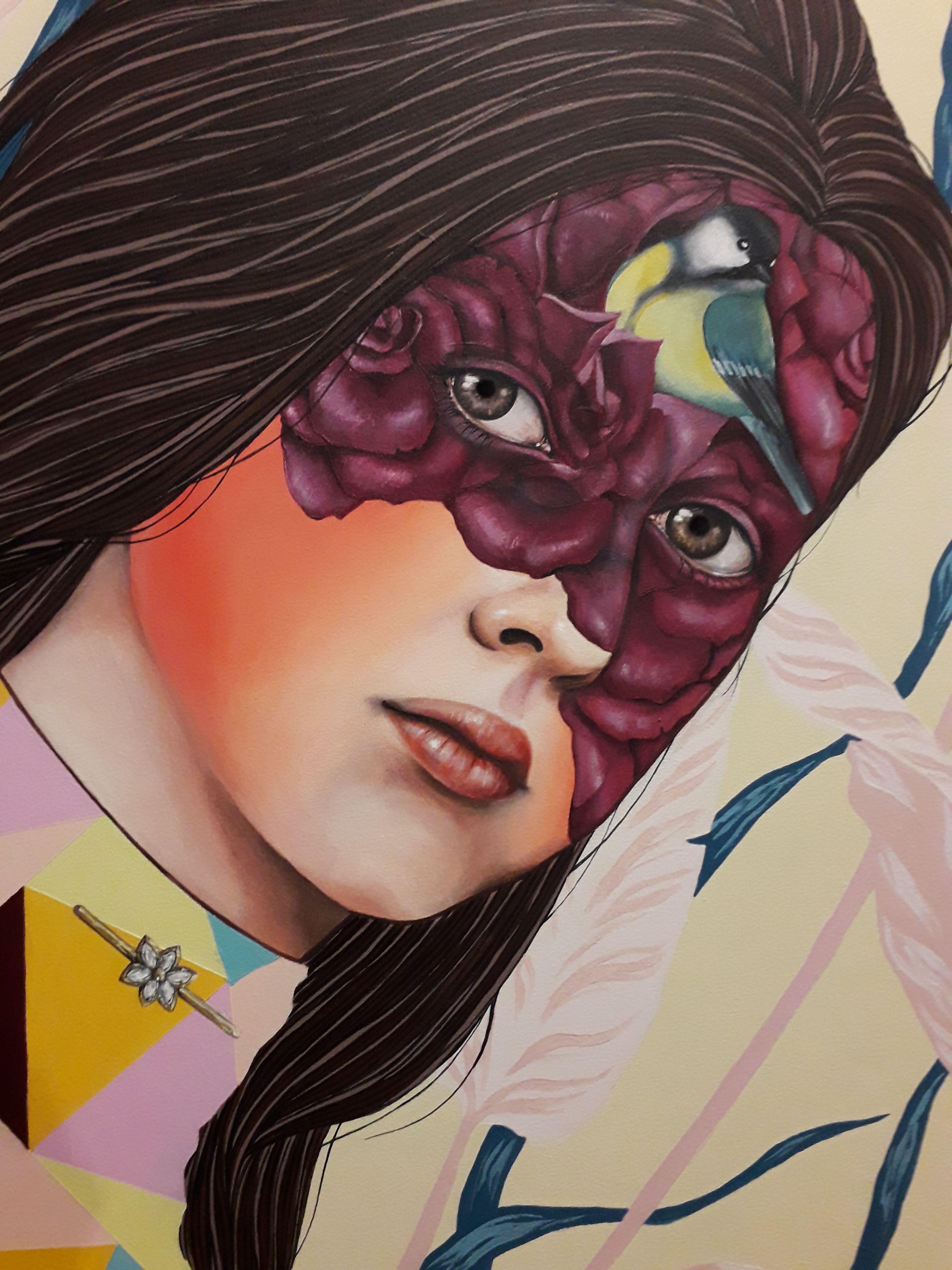 Nevia, Pintura, Acrílico sobre lienzo - Painting Surrealista de Irene Raspollini