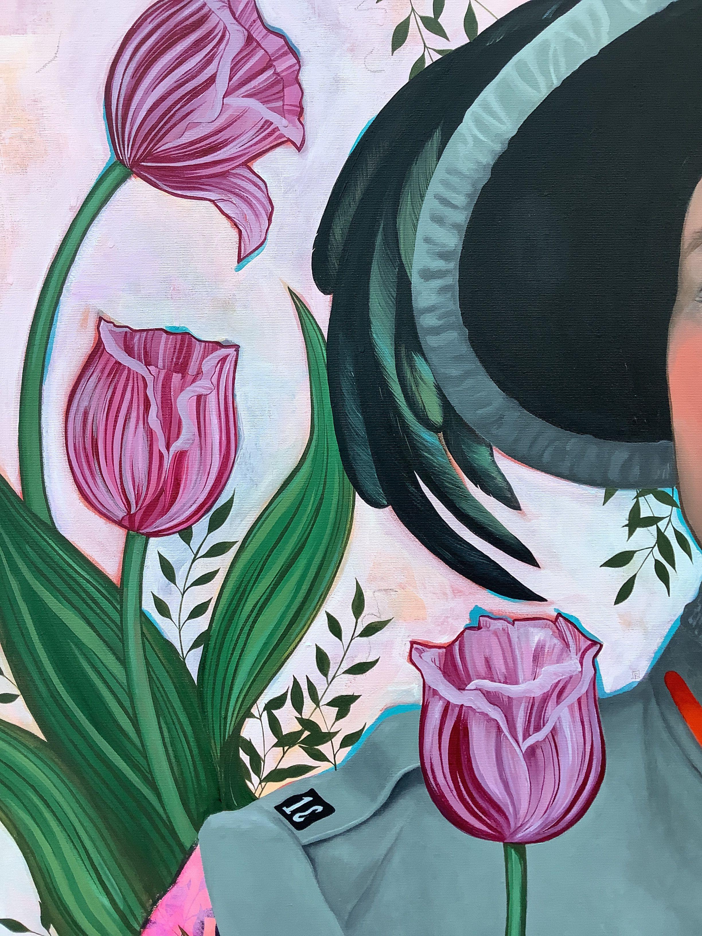 Portrait of an unknown Bersagliere, Painting, Acrylic on Canvas For Sale 3
