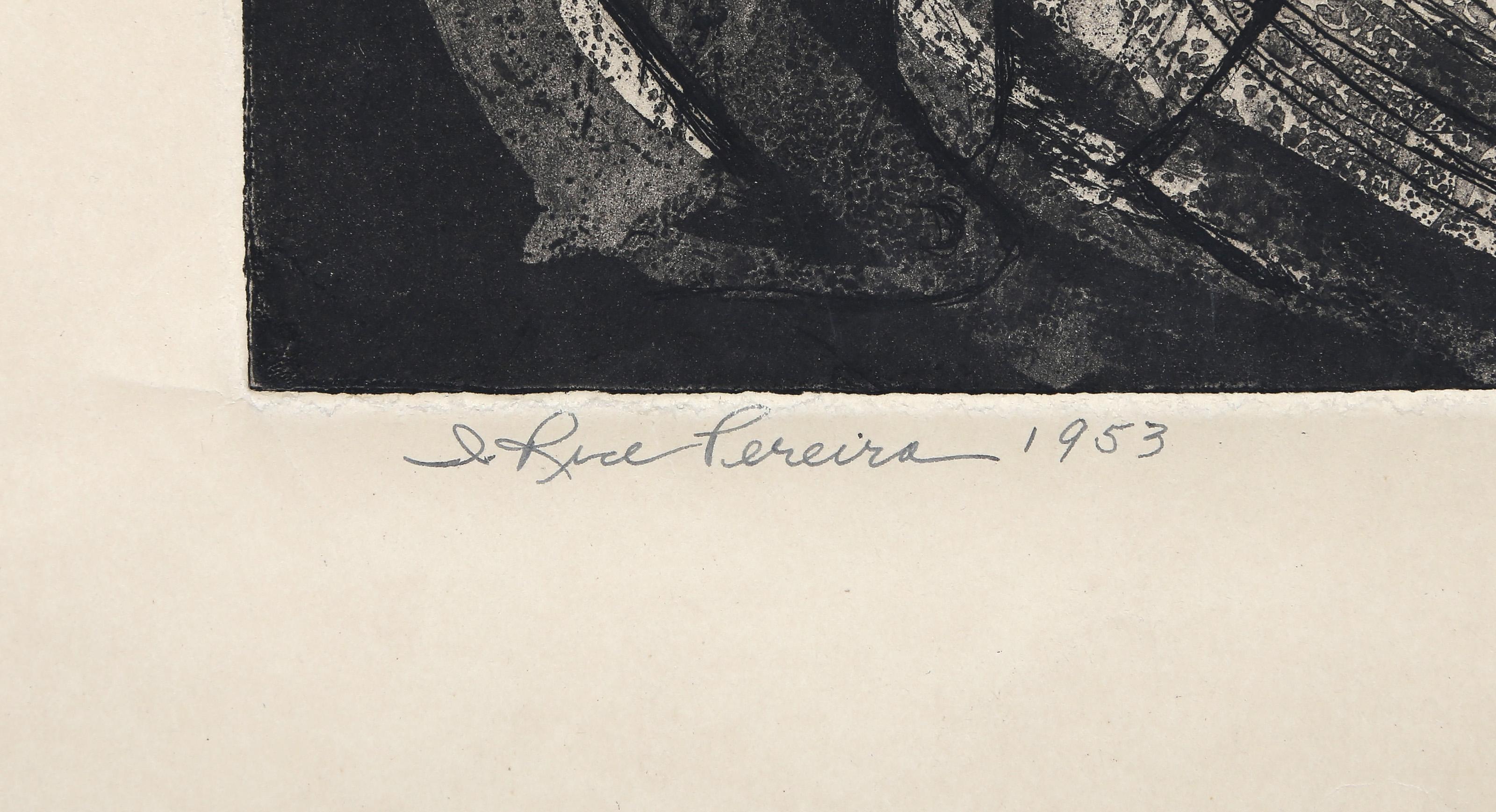 Omega (Gedicht von George Reamy), surrealistische Radierung von Irene Rice Pereira im Angebot 3